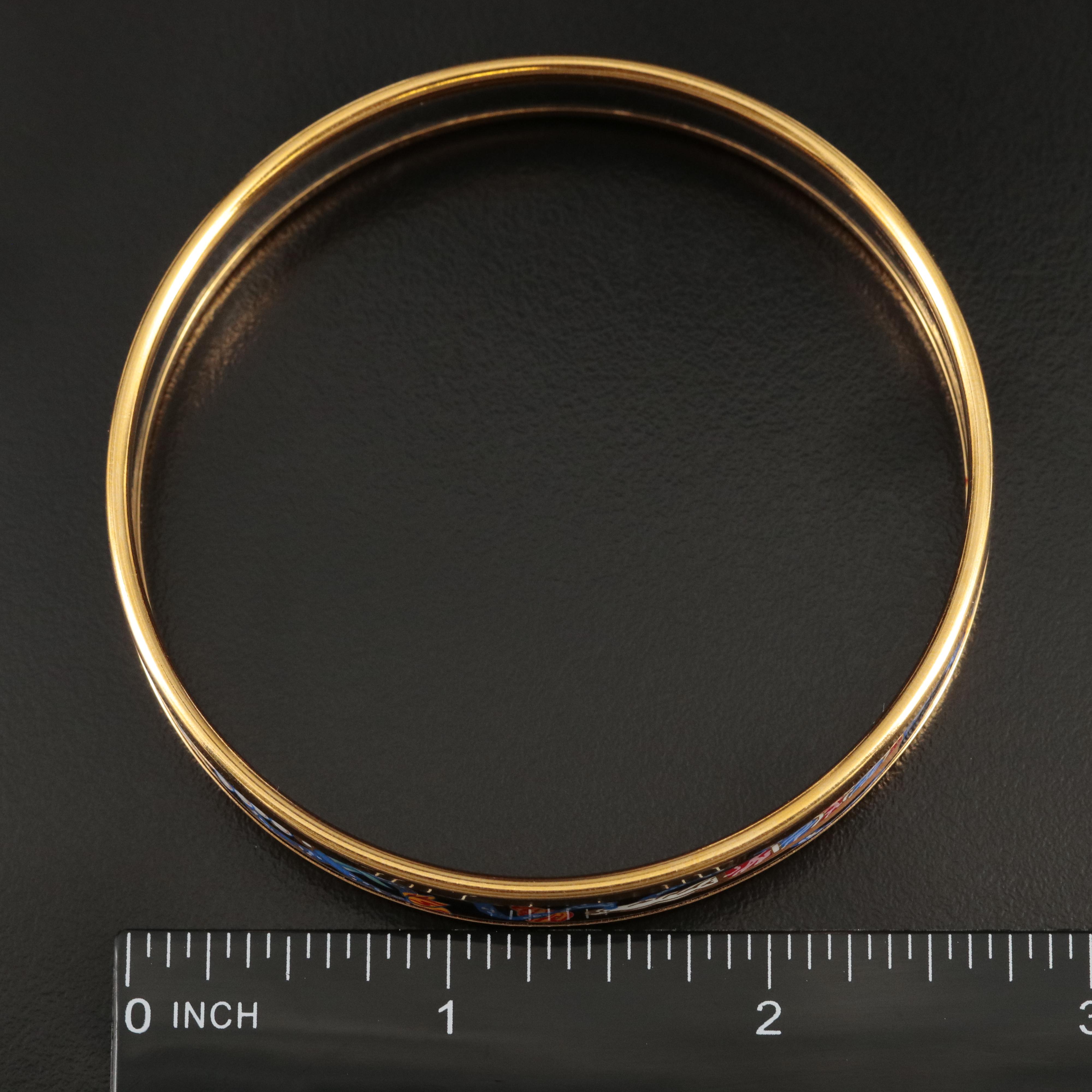 Hermès Hand Fan and Pearls Narrow Bangle