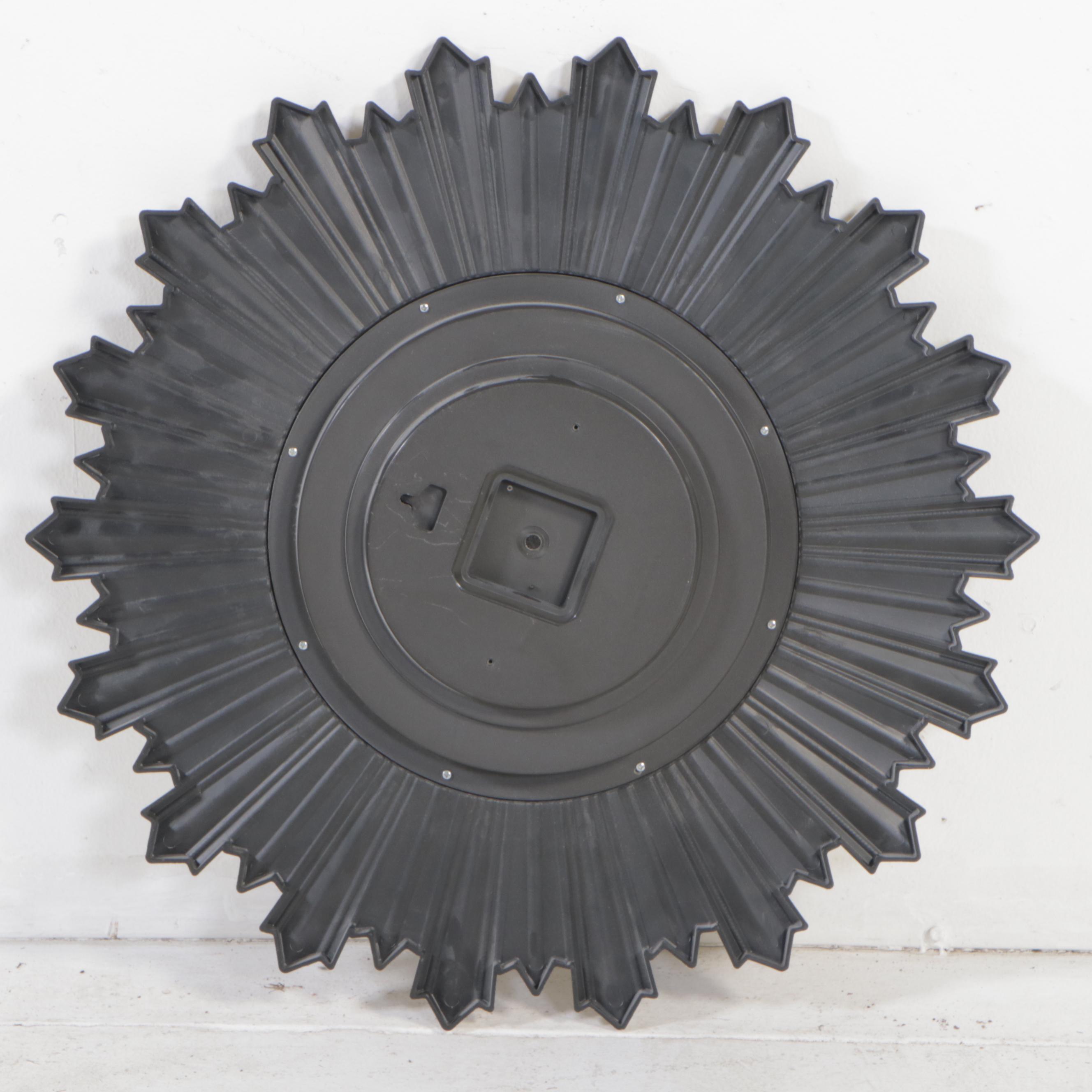 Two Modernist Style Gilt-Decorated and Molded Plastic Sunburst Mirrors