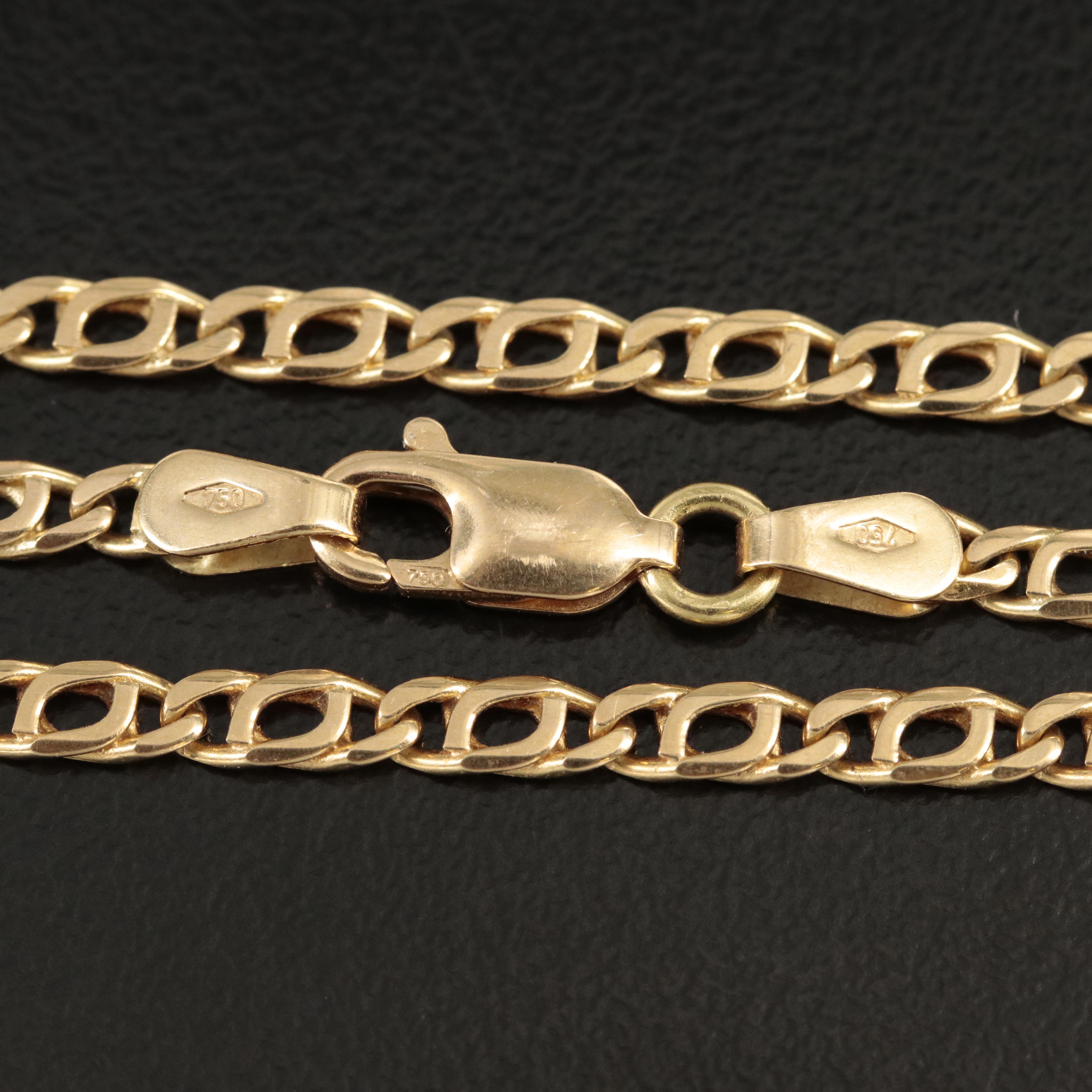 18K Flat Mariner Chain