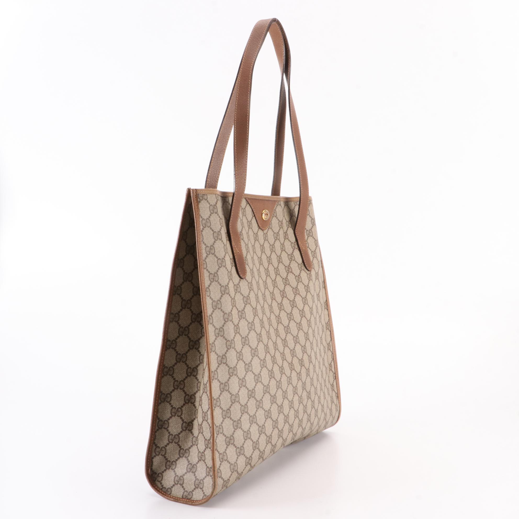 Gucci Accessory Collection Slim Shoulder Tote in GG Supreme Canvas/Leather