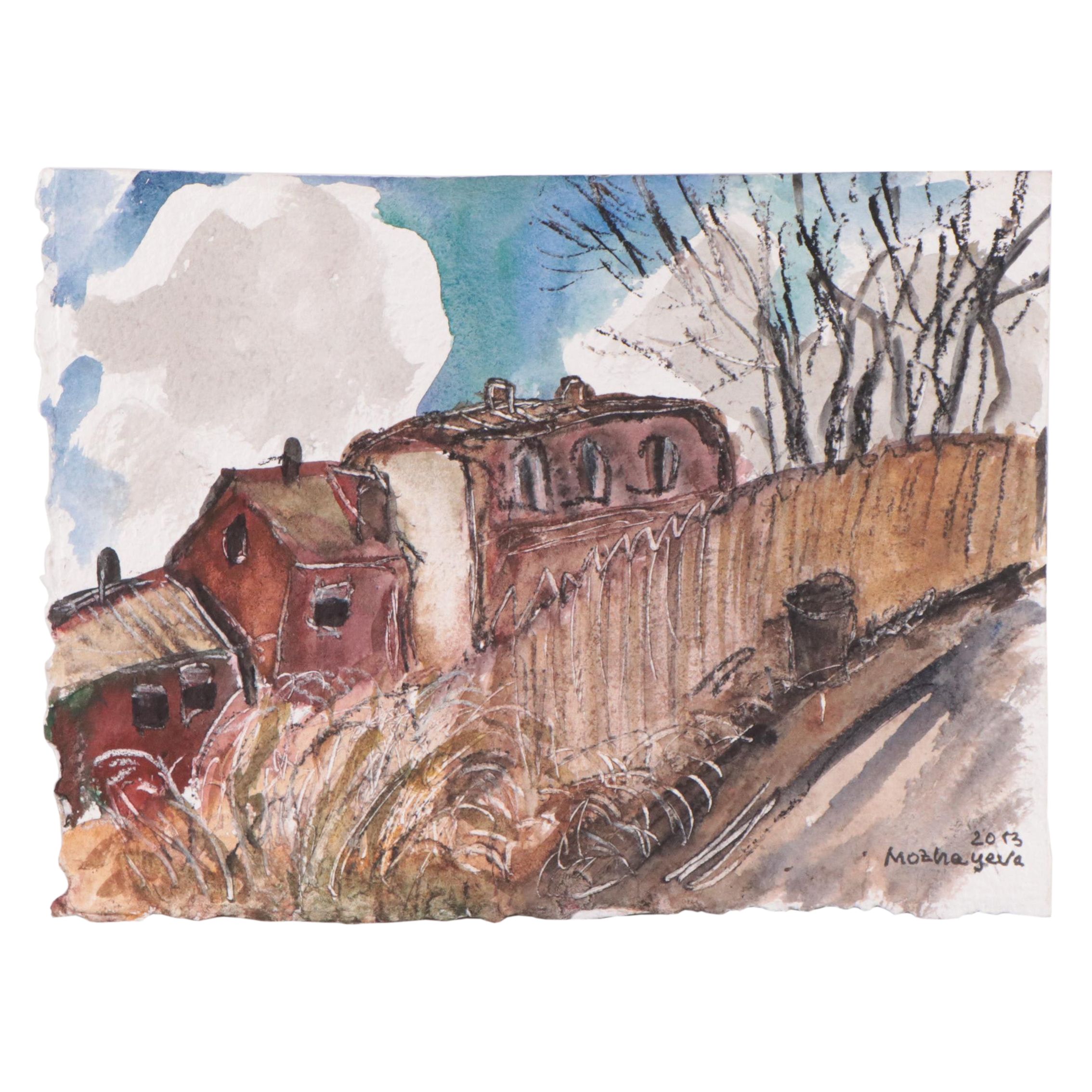 Marina Mozhayeva Rural Scene Watercolor Painting, 2013