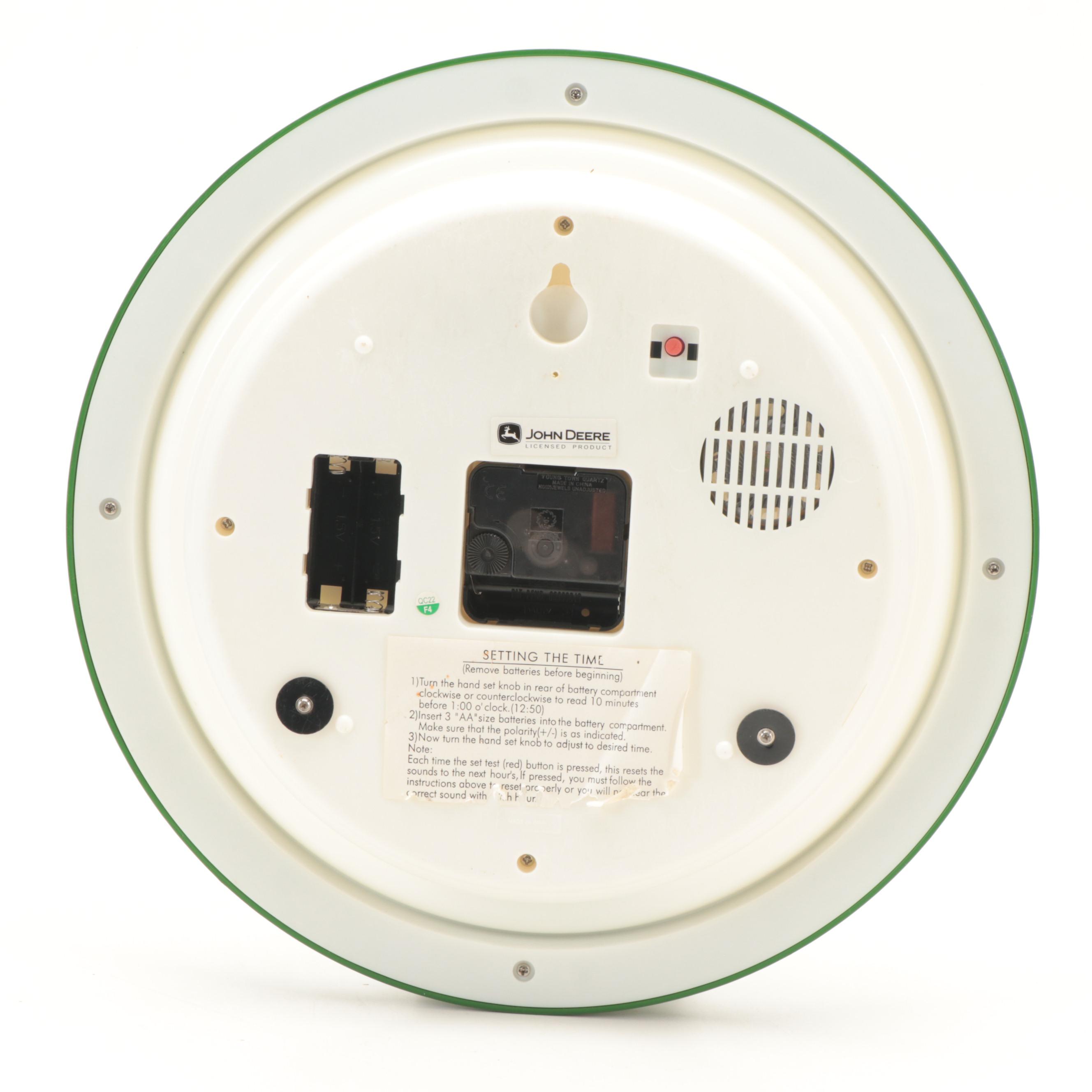 John Deere Clock with Metal John Deere Trays