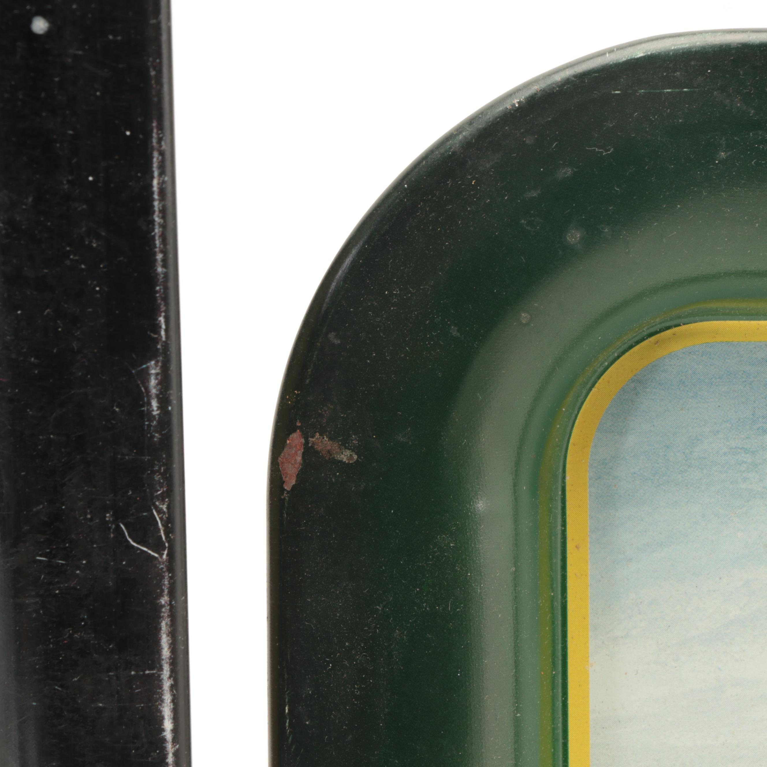 John Deere Clock with Metal John Deere Trays