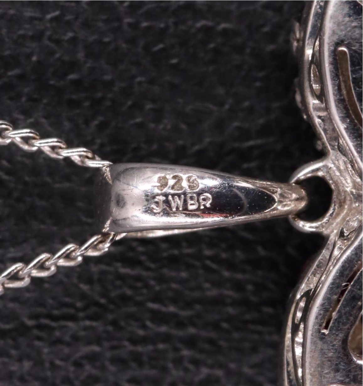 Sterling Silver Ruby and Diamond Necklace