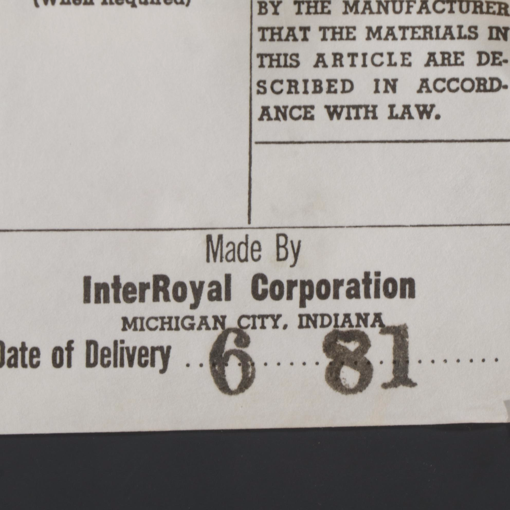 InterRoyal Metal Adjustable Rolling Drafting Chair, 1980s