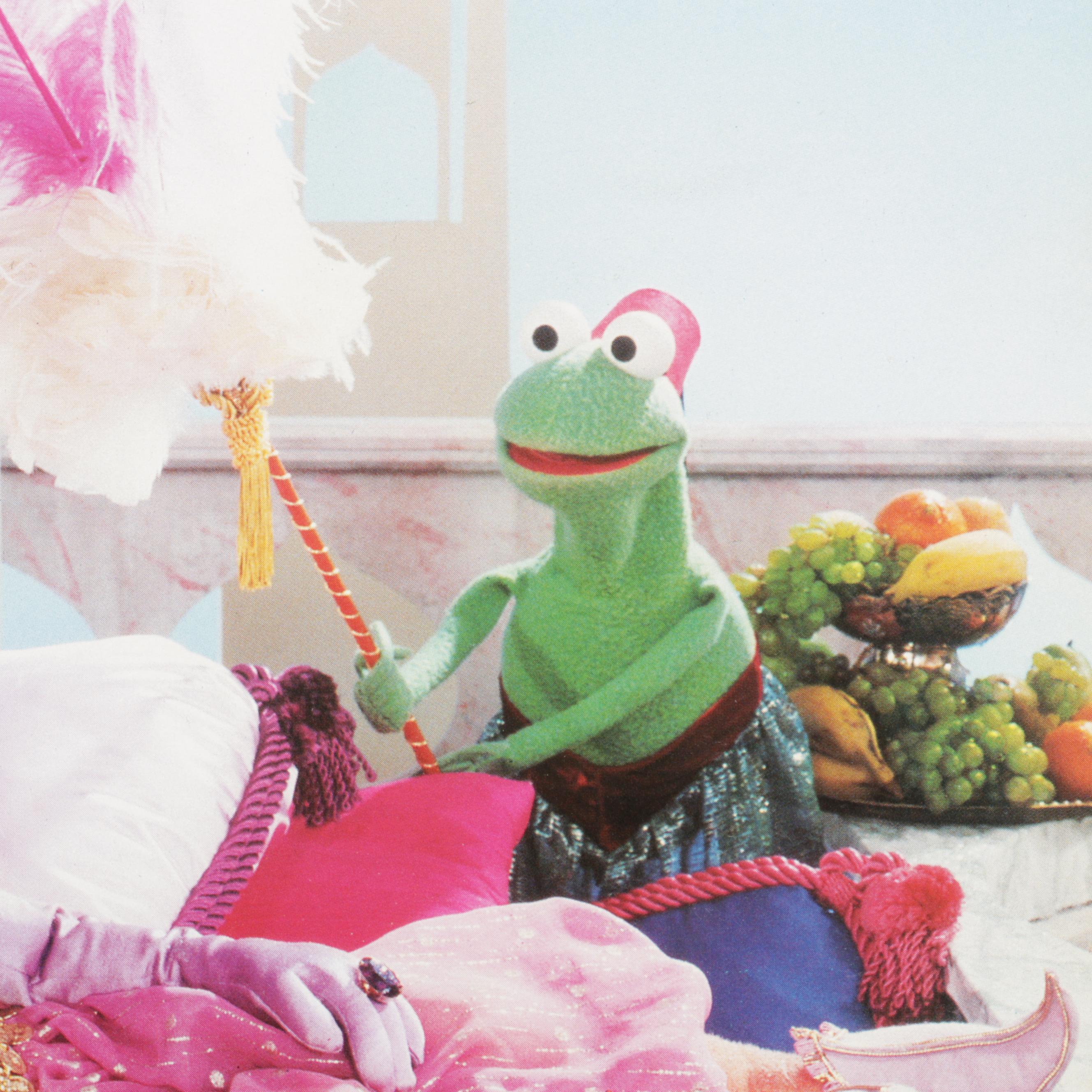 Miss Piggy Pampered by Frogs Offset Lithograph From "Miss Piggy's Poster Book"
