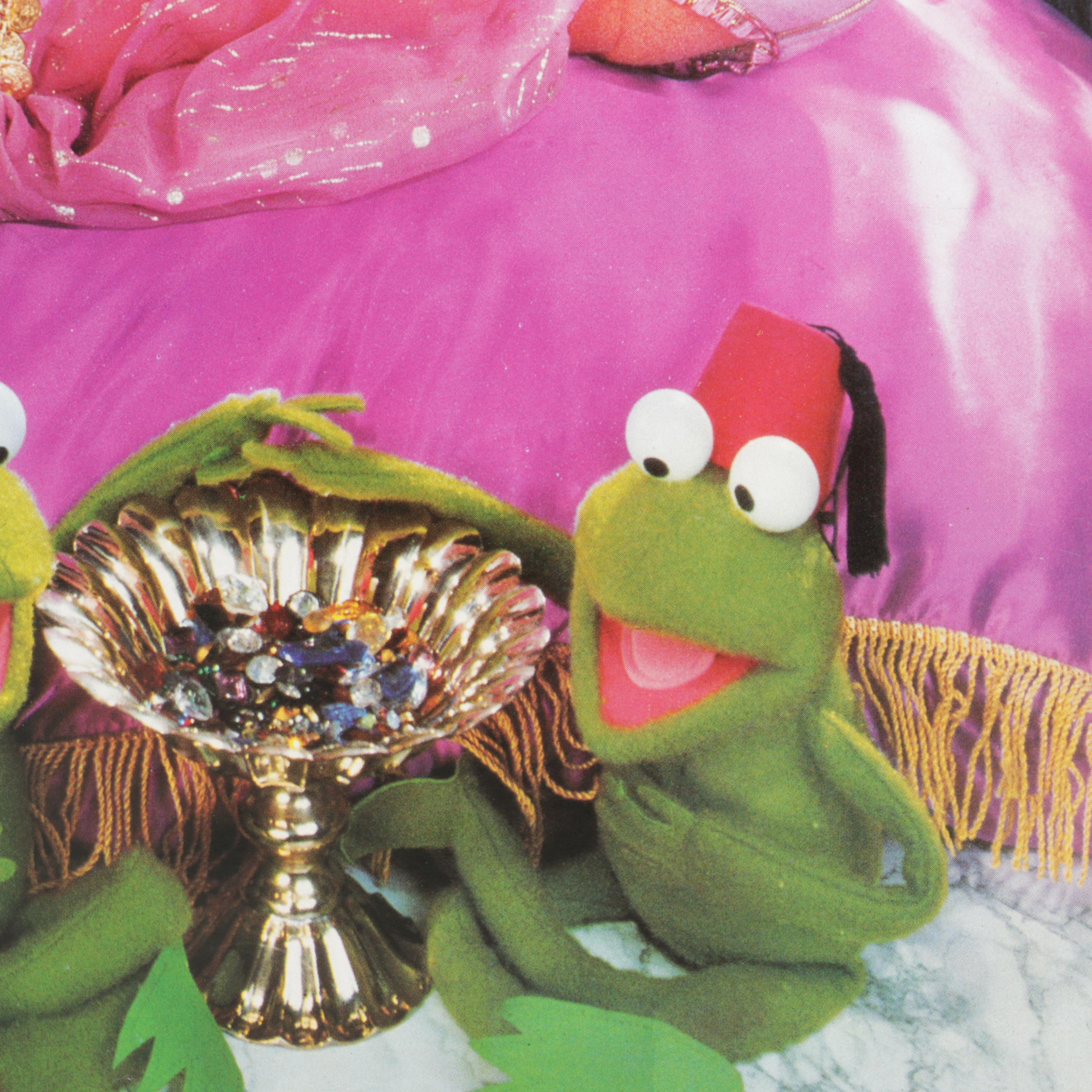 Miss Piggy Pampered by Frogs Offset Lithograph From "Miss Piggy's Poster Book"