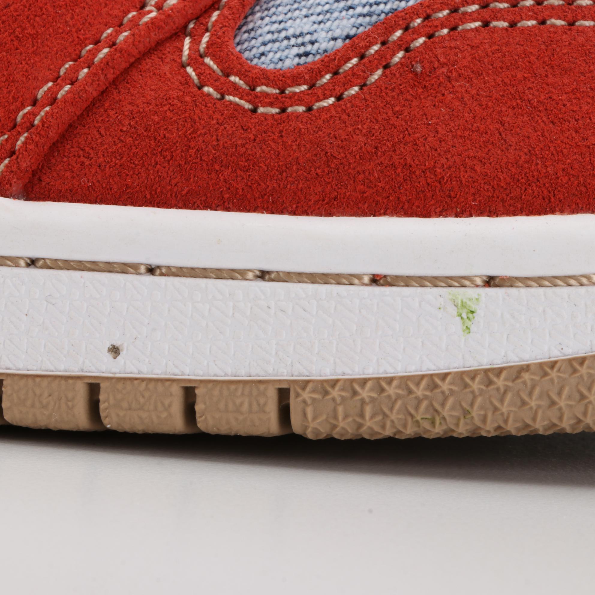 Men's Air Jordan 1 "Denim Red" Mid-Top Sneakers with Box