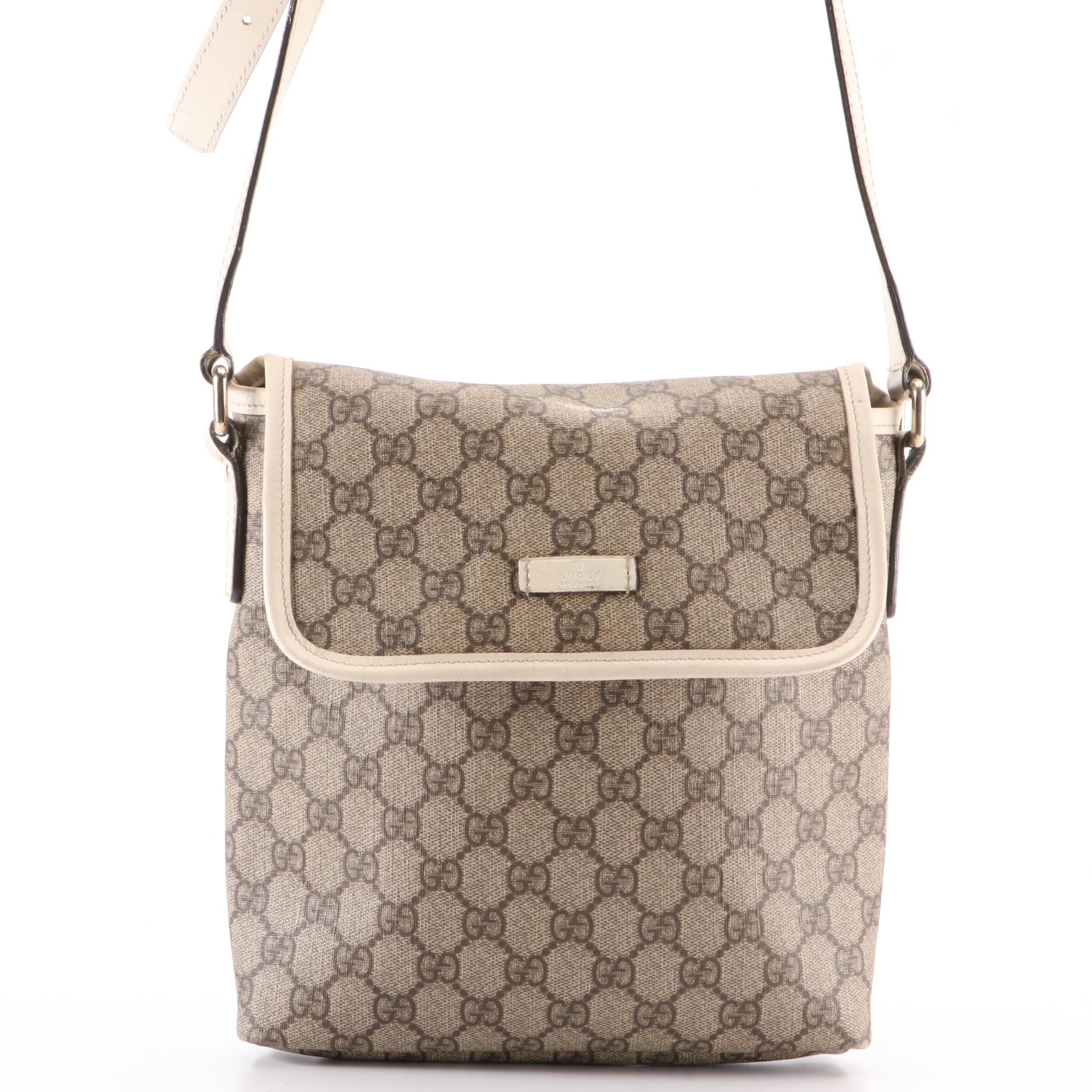 Gucci GG Supreme Canvas and Leather Flap Bag