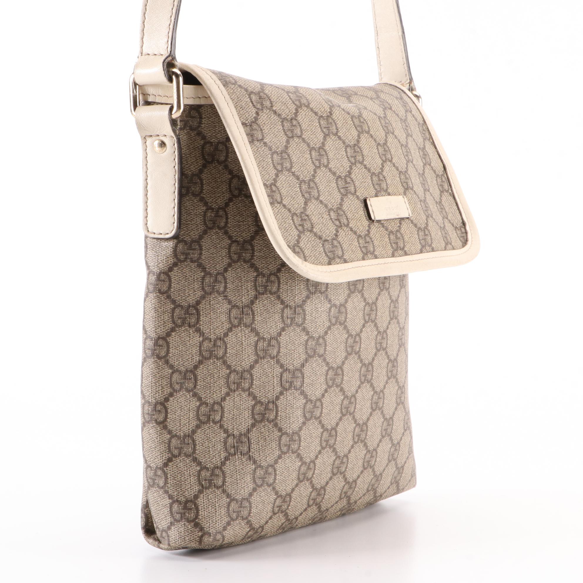 Gucci GG Supreme Canvas and Leather Flap Bag