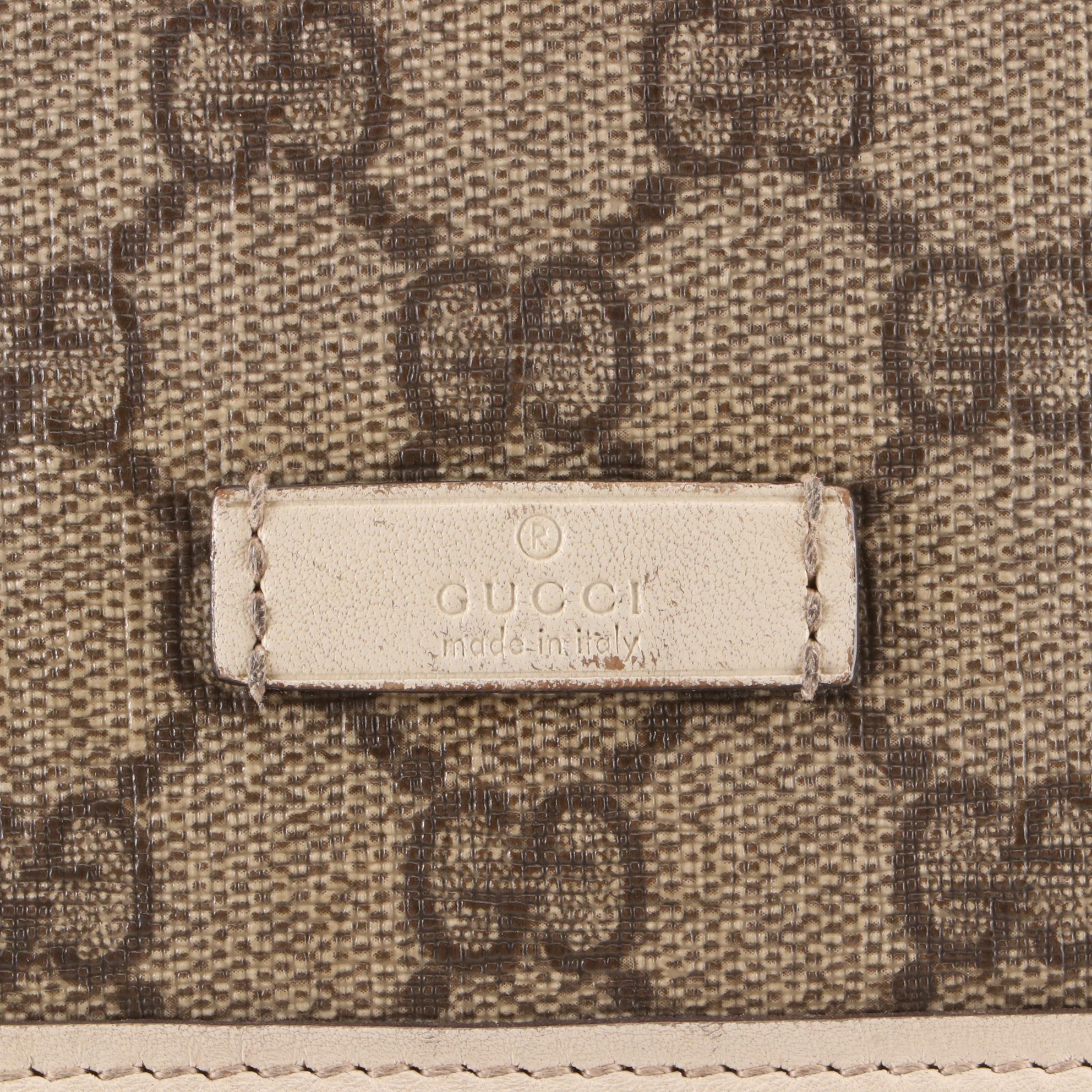 Gucci GG Supreme Canvas and Leather Flap Bag