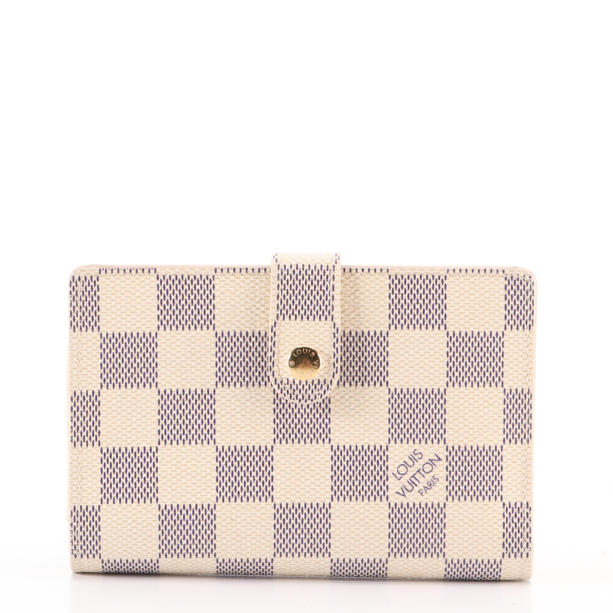 Louis Vuitton Compact Wallet with Kisslock in Damier Azur Canvas