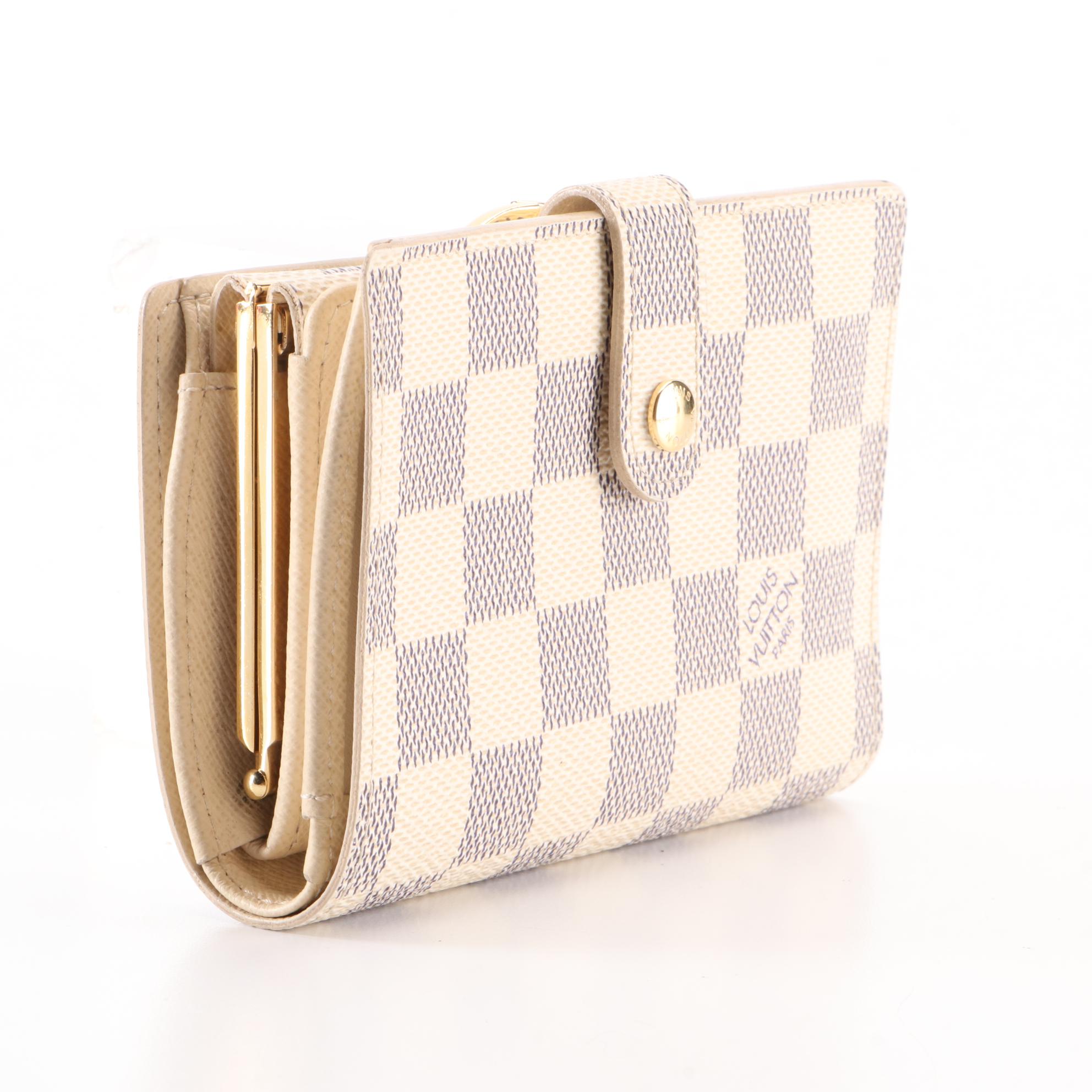 Louis Vuitton Compact Wallet with Kisslock in Damier Azur Canvas