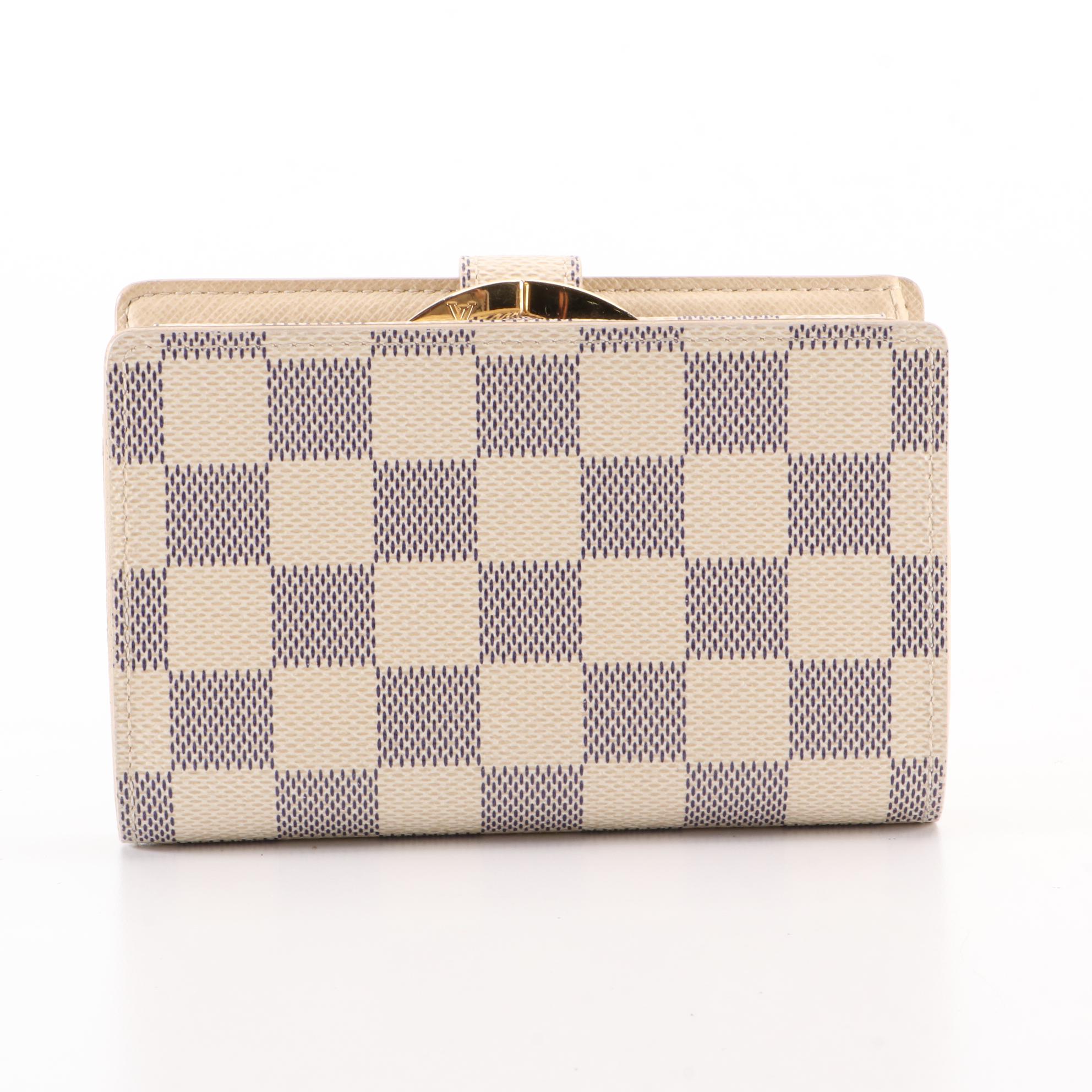 Louis Vuitton Compact Wallet with Kisslock in Damier Azur Canvas