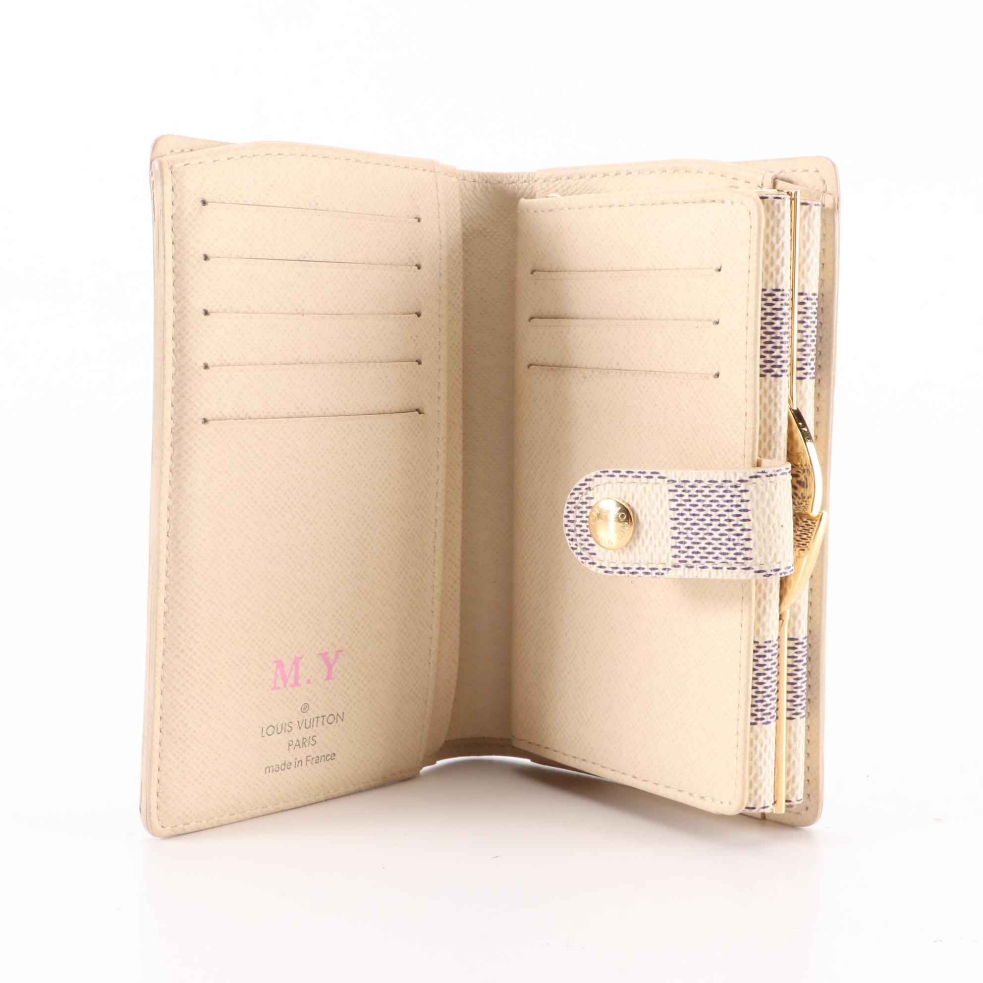 Louis Vuitton Compact Wallet with Kisslock in Damier Azur Canvas