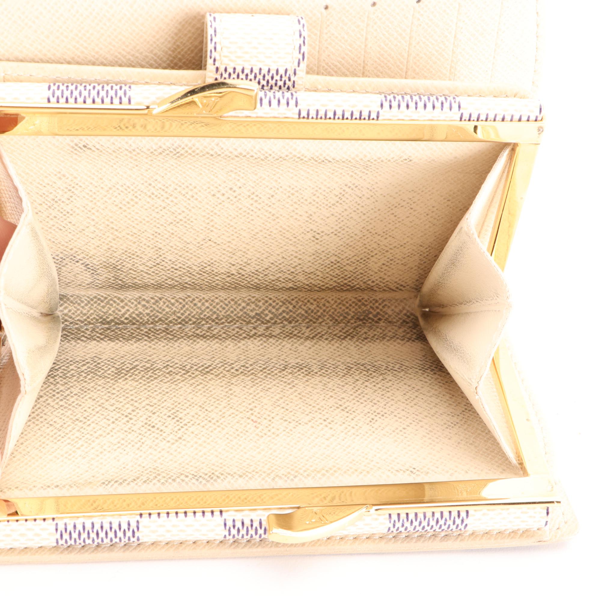 Louis Vuitton Compact Wallet with Kisslock in Damier Azur Canvas