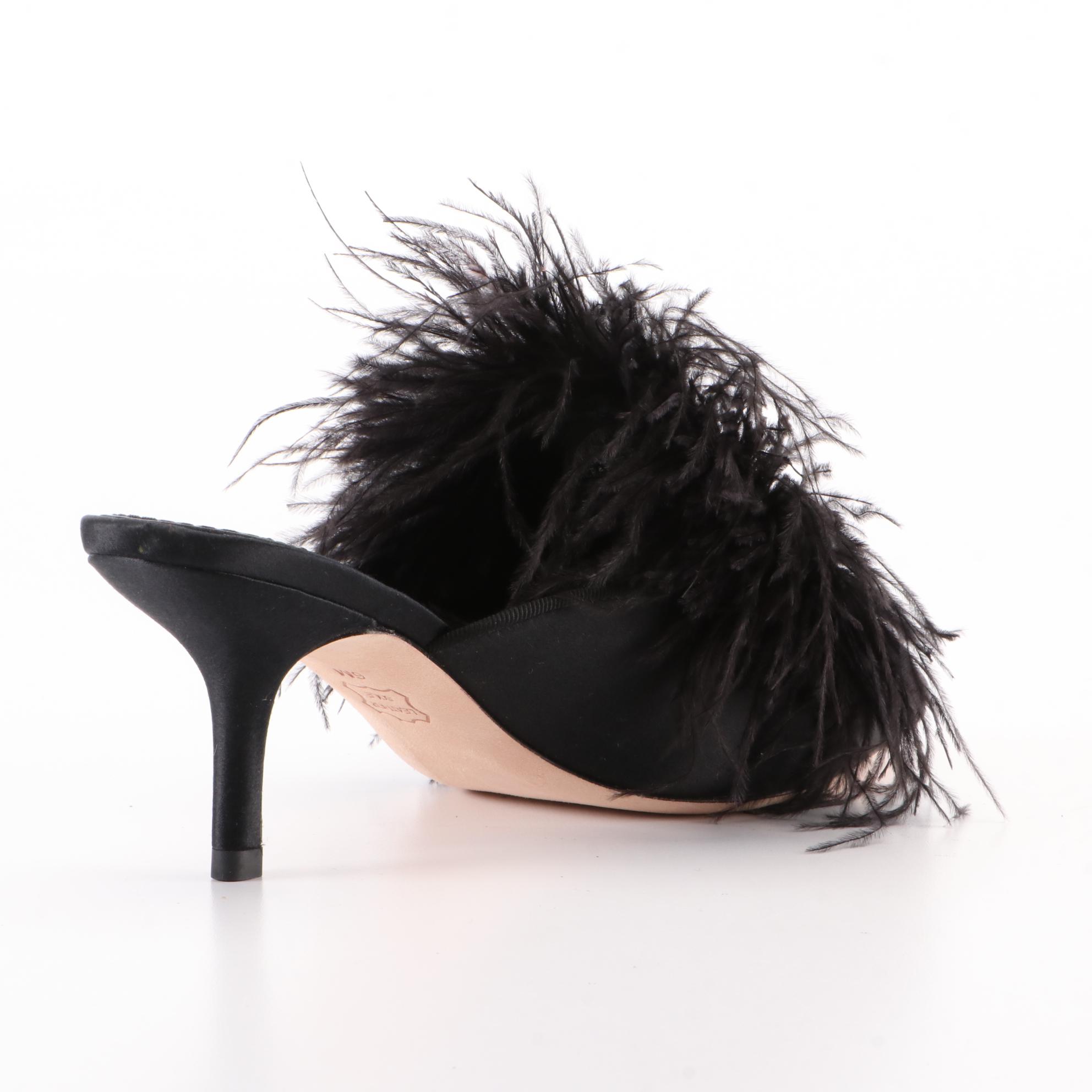 Tory Burch Elodie Embellished Mules in Black Satin