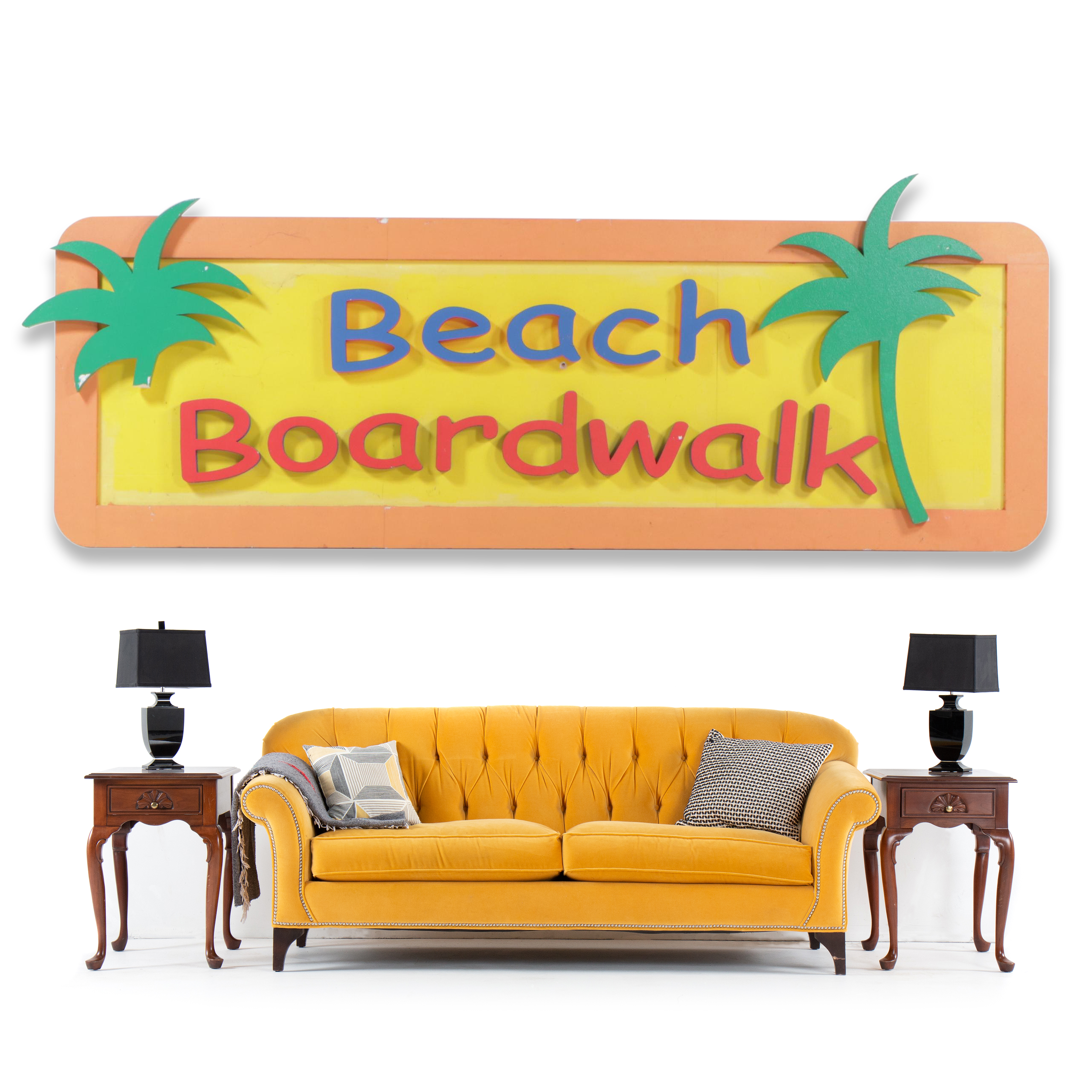 "Beach Boardwalk" Oversize Polychrome Styrofoam Sign