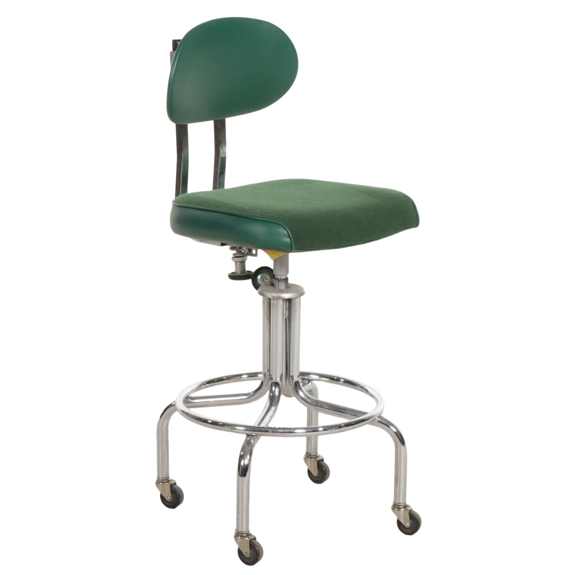 InterRoyal Metal Adjustable Rolling Drafting Chair, 1980s