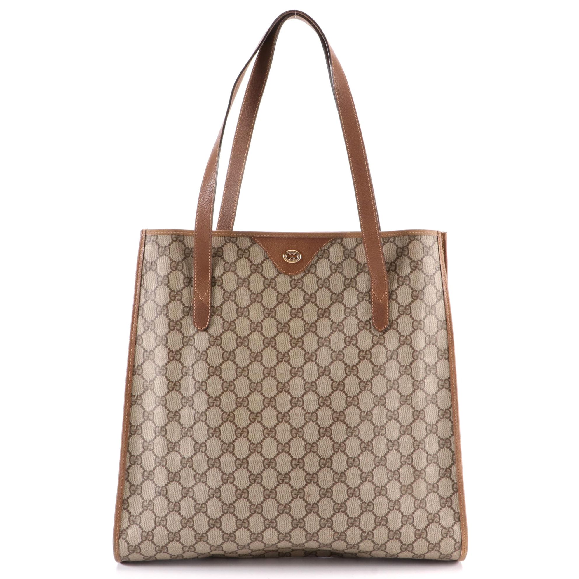 Gucci Accessory Collection Slim Shoulder Tote in GG Supreme Canvas/Leather