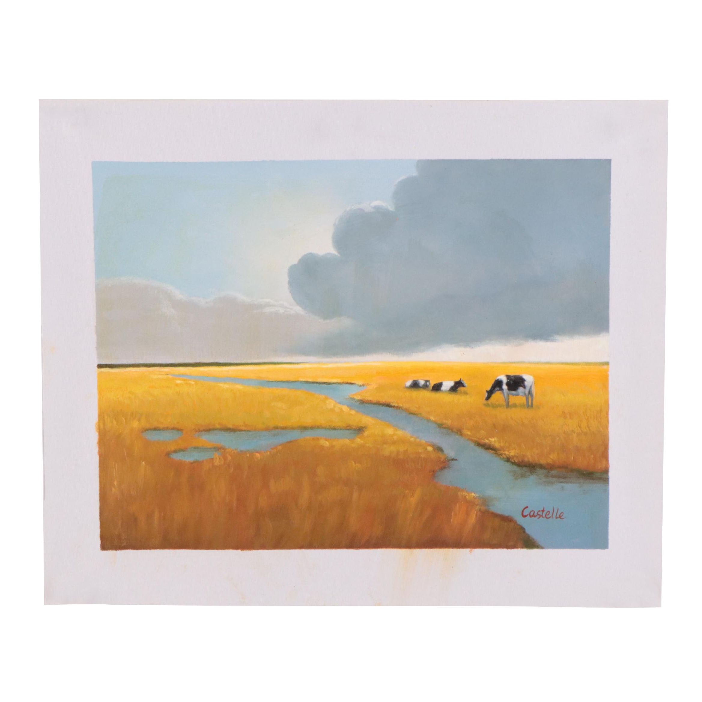 Castelle Country Landscape Oil Painting, 21st Century