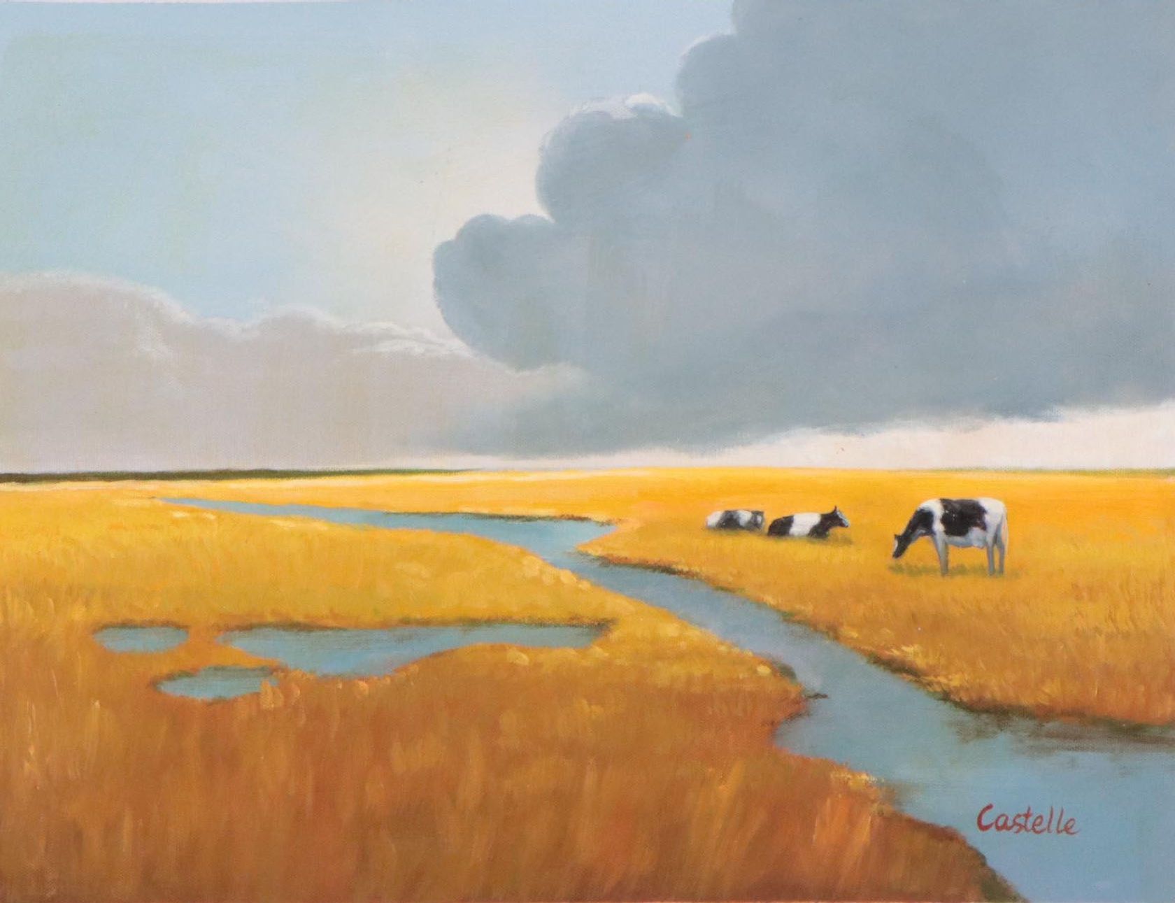 Castelle Country Landscape Oil Painting, 21st Century