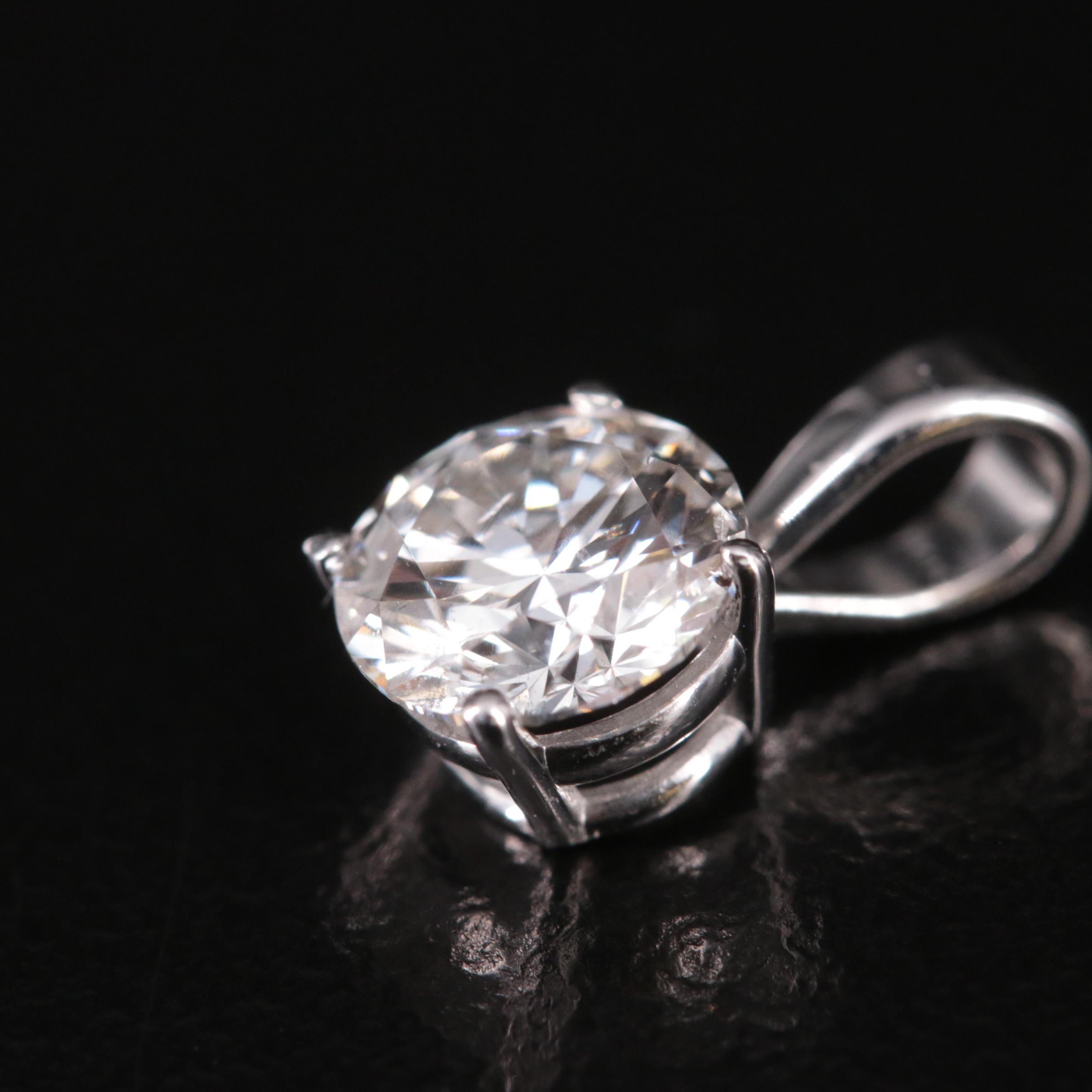 14K 1.00 CT Lab Grown Diamond Solitaire Pendant