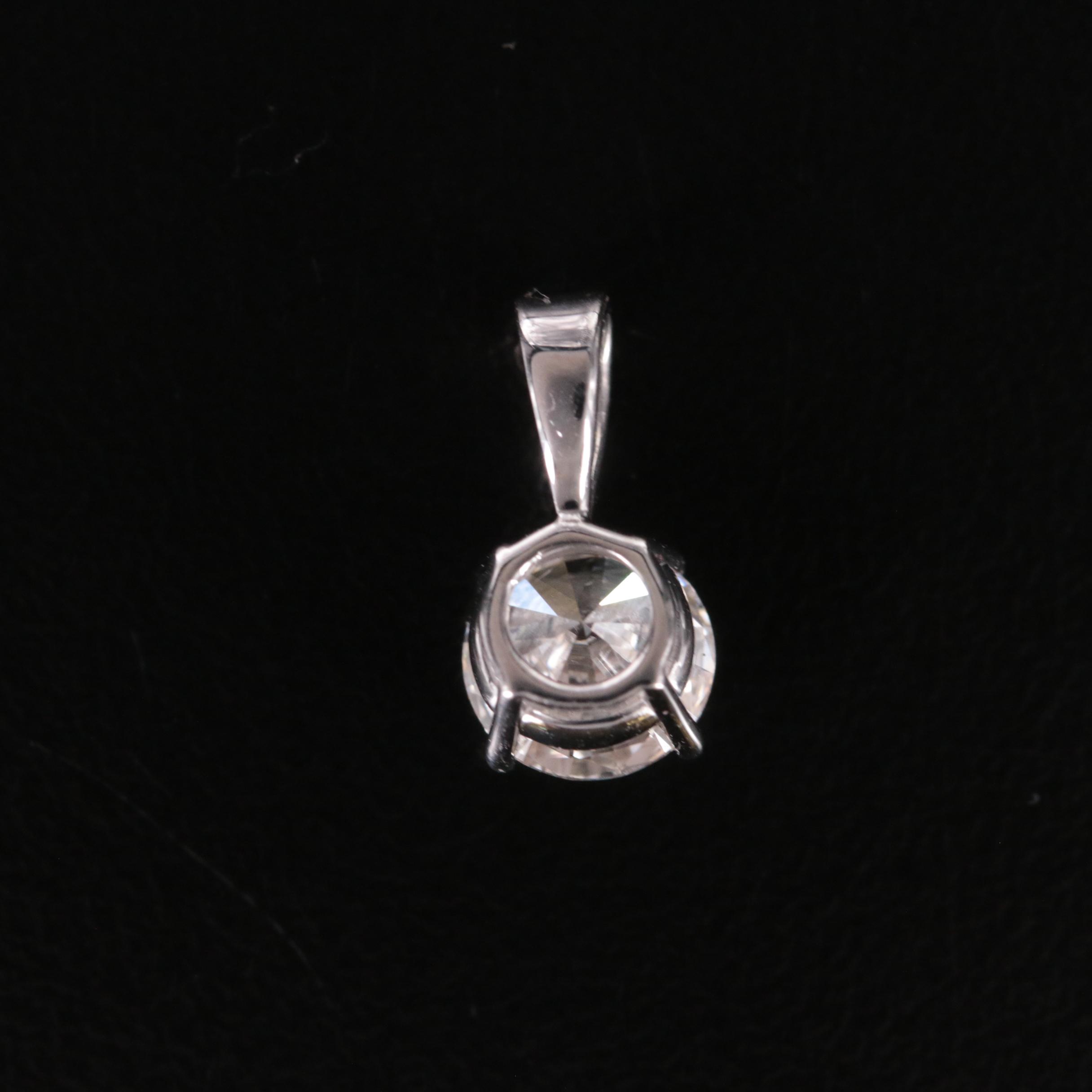 14K 1.00 CT Lab Grown Diamond Solitaire Pendant