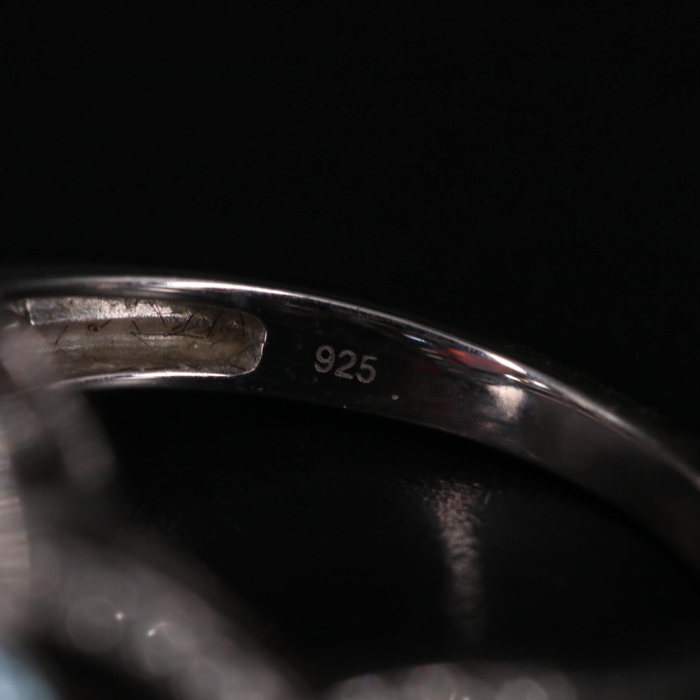 Sterling Silver Opal, Topaz, and Sapphire Ring