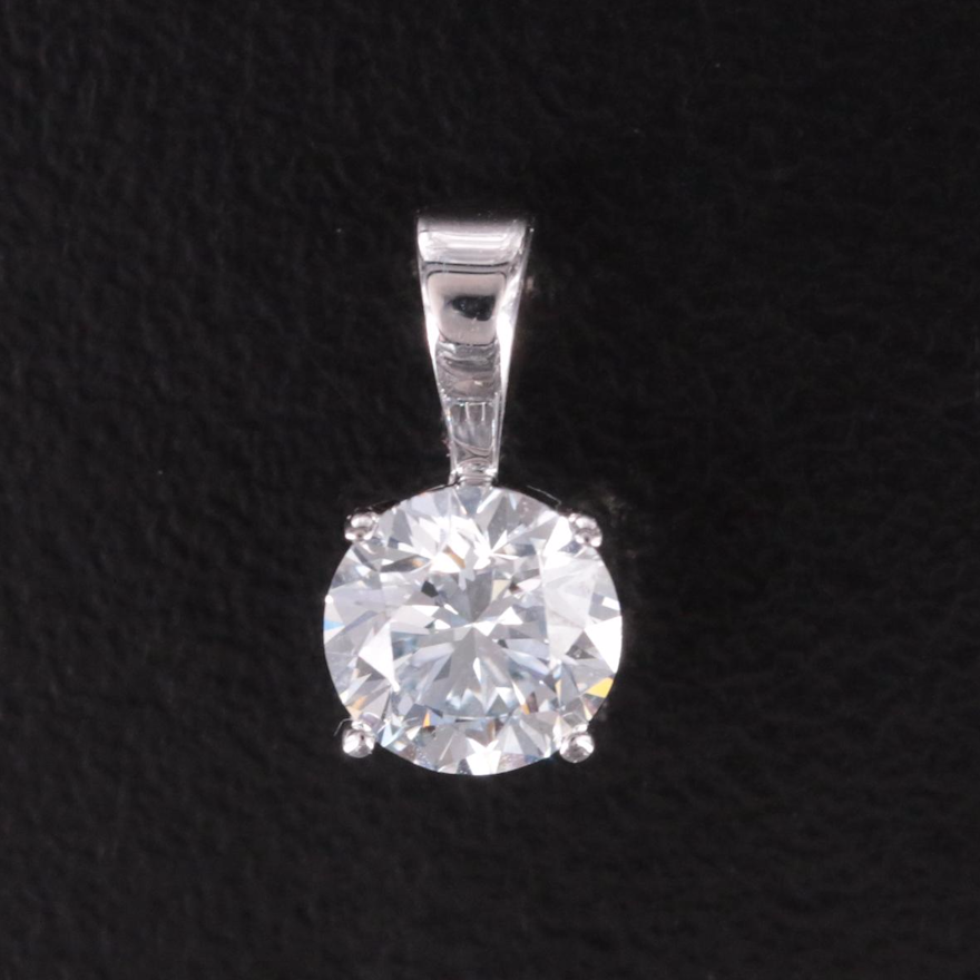 14K 0.94 CT Lab Grown Diamond Solitaire Pendant