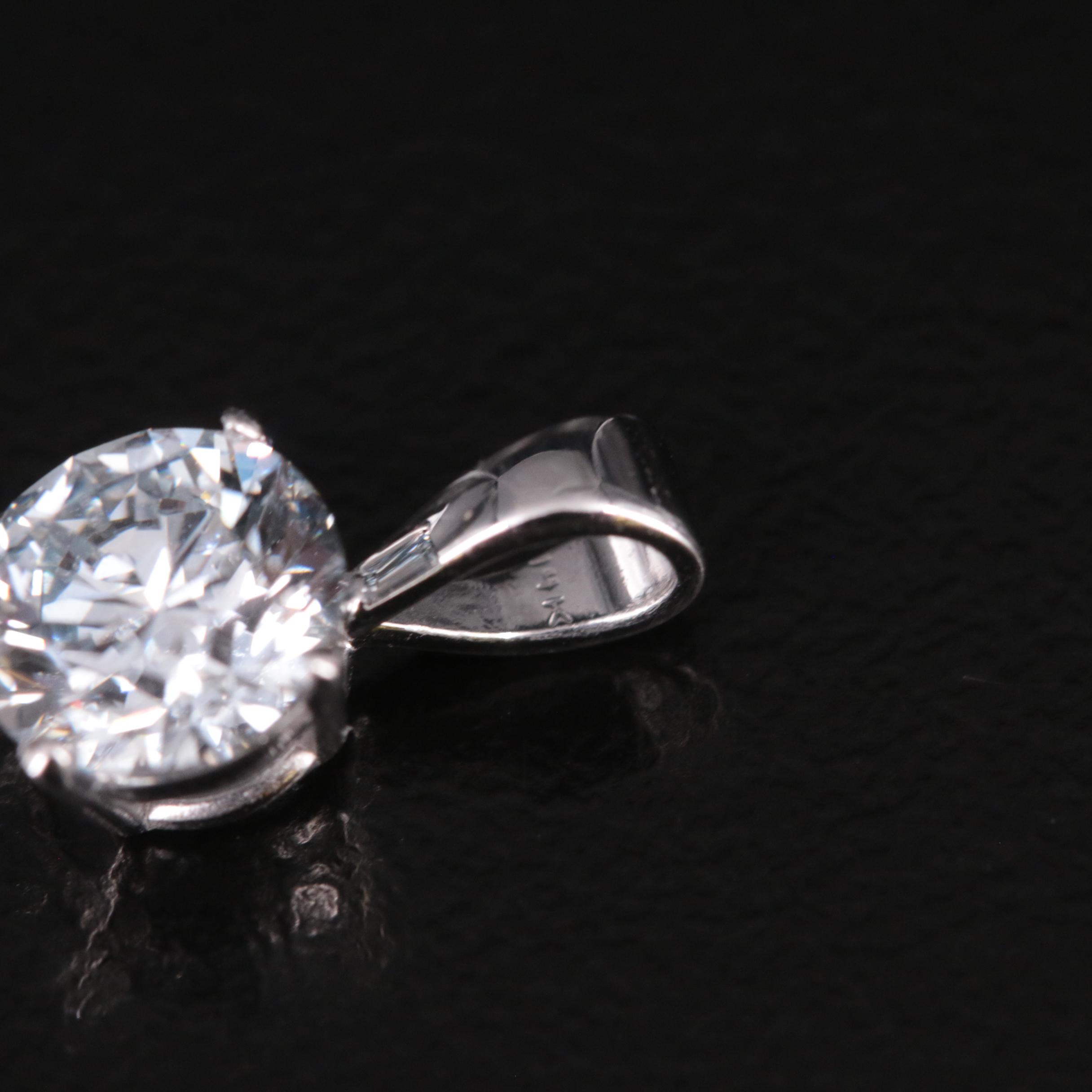 14K 0.94 CT Lab Grown Diamond Solitaire Pendant