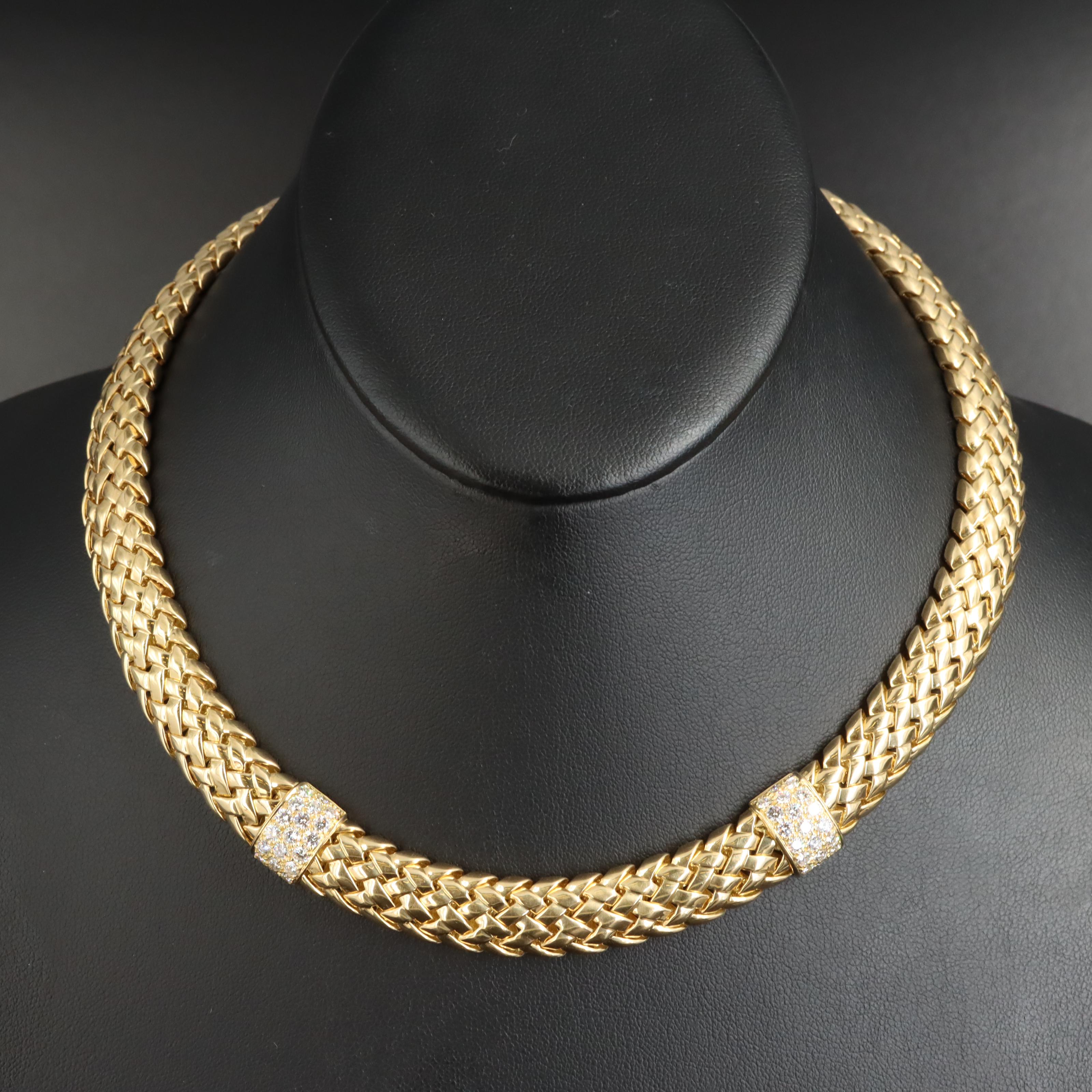 Tiffany & Co. "Vannerie" 18K 1.98 CTW Diamond Necklace