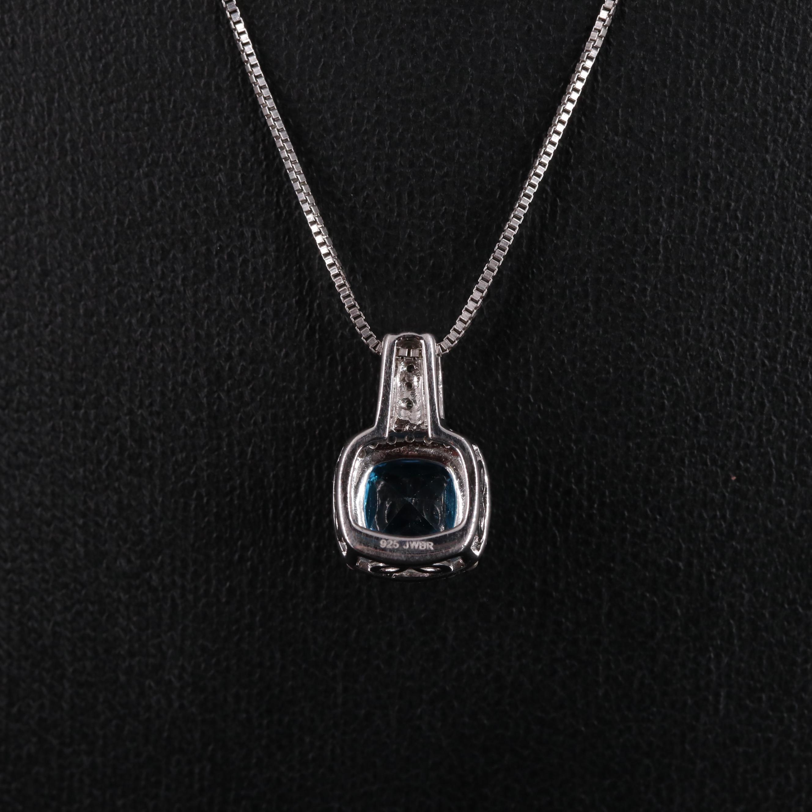 Sterling Silver Topaz and Sapphire Pendant Necklace