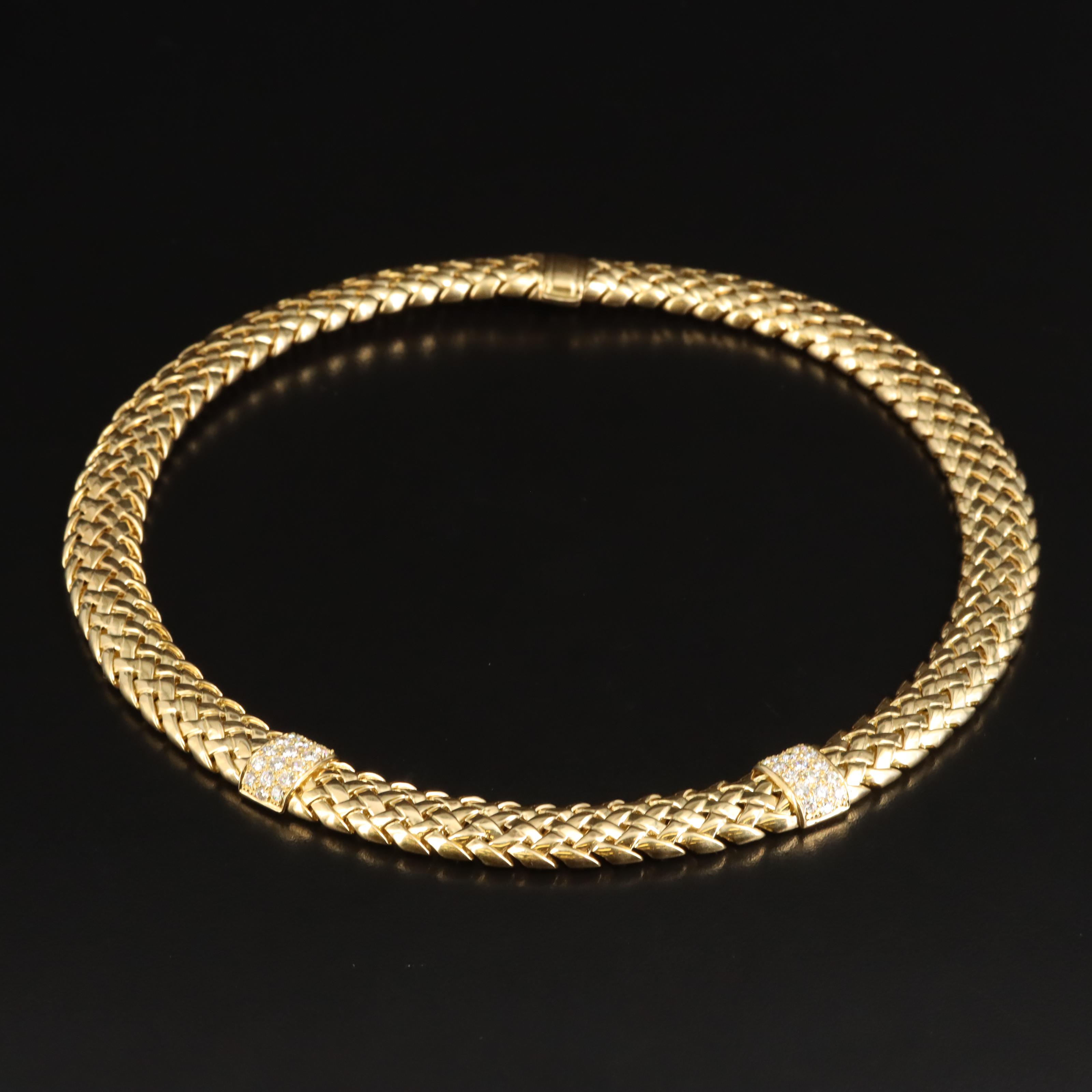 Tiffany & Co. "Vannerie" 18K 1.98 CTW Diamond Necklace