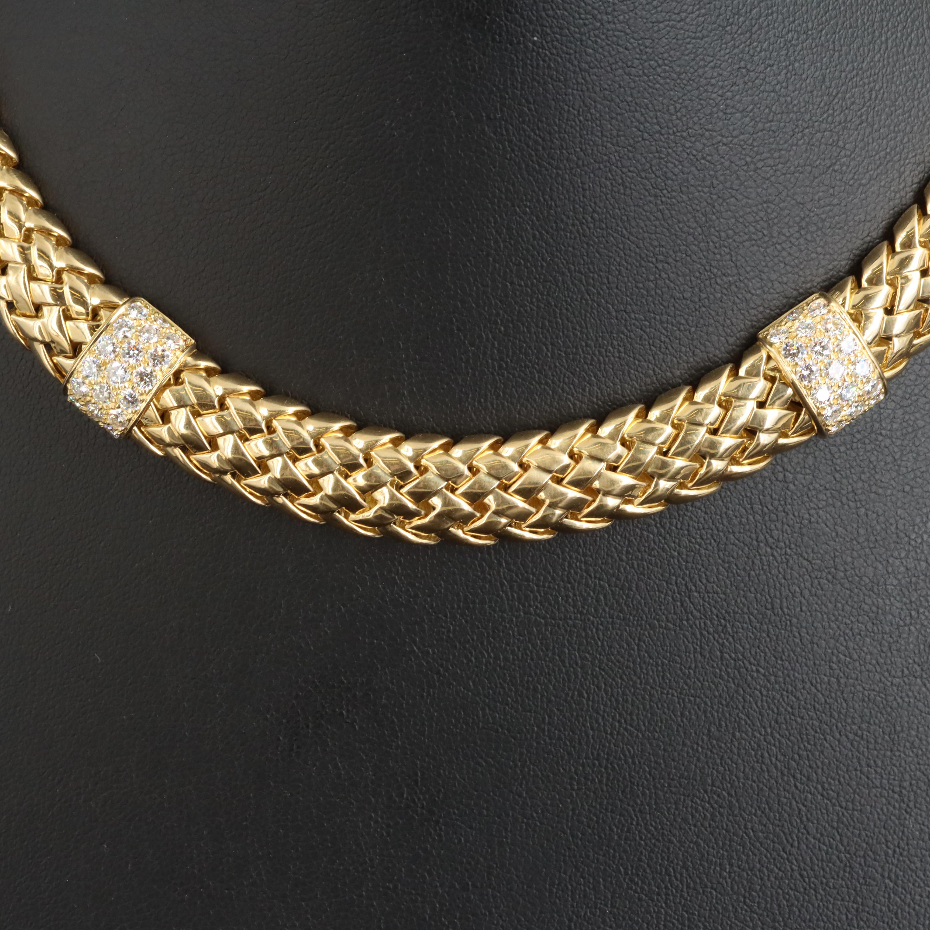 Tiffany & Co. "Vannerie" 18K 1.98 CTW Diamond Necklace