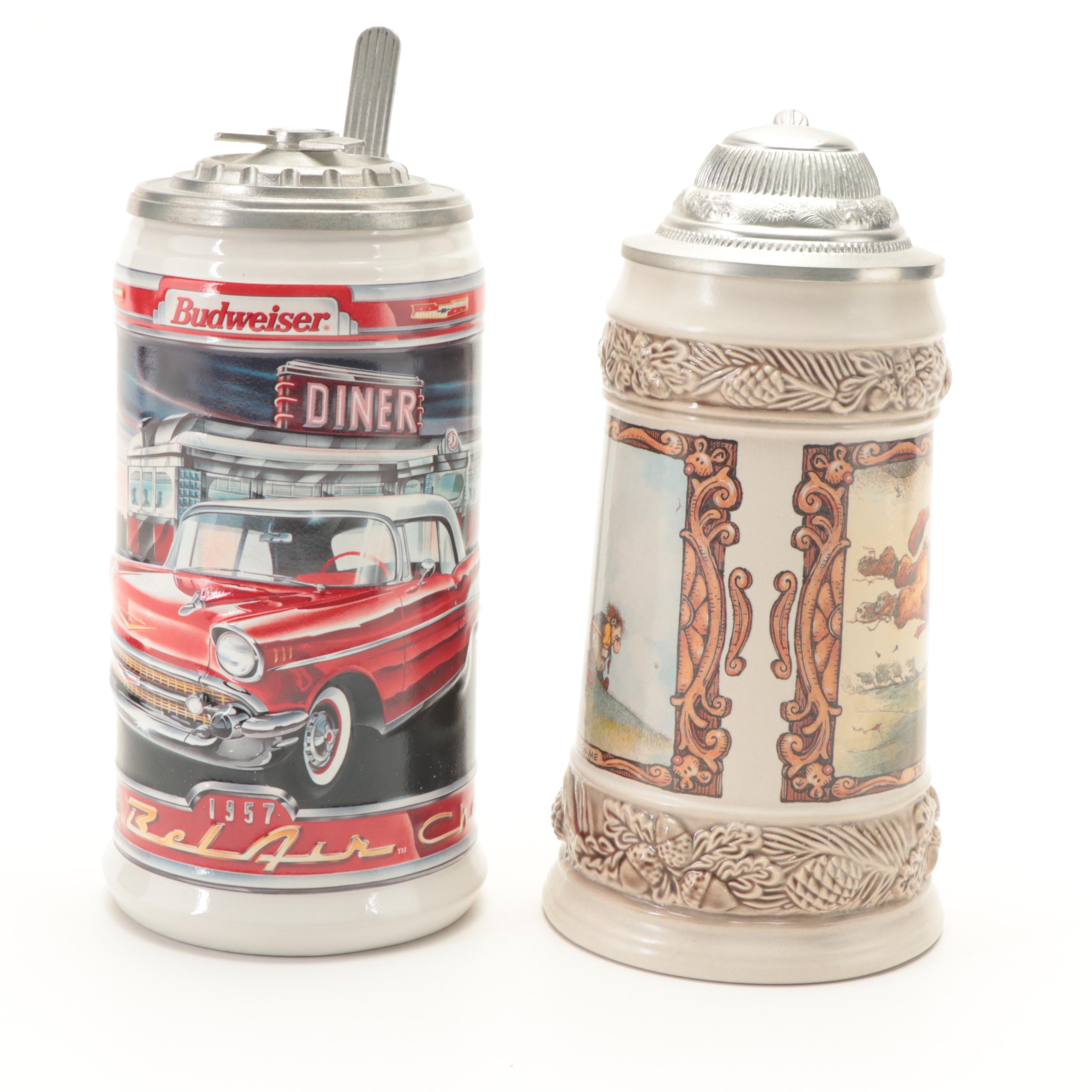 Budweiser Classic Car Series Beer Stein with Other German Stoneware Stein