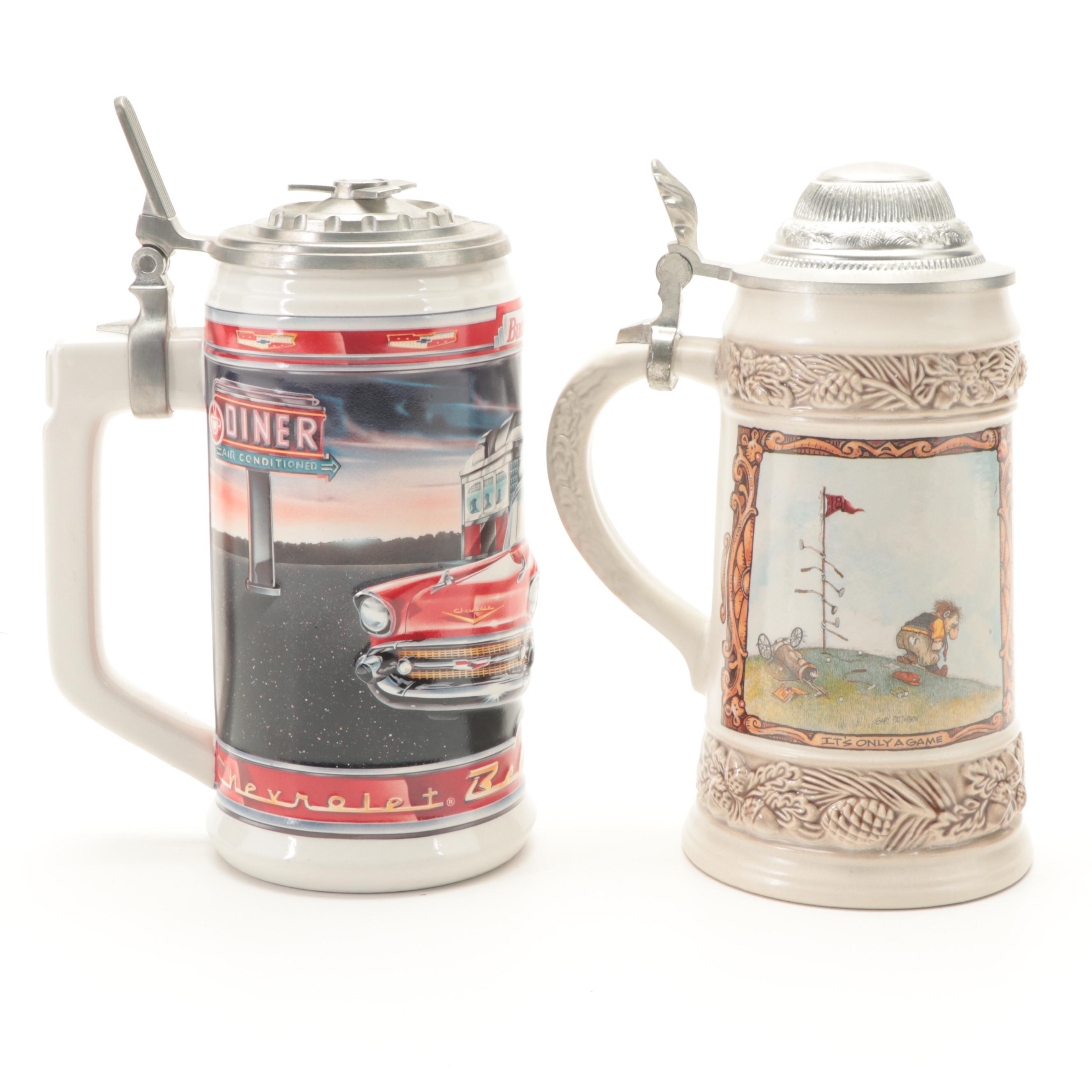 Budweiser Classic Car Series Beer Stein with Other German Stoneware Stein
