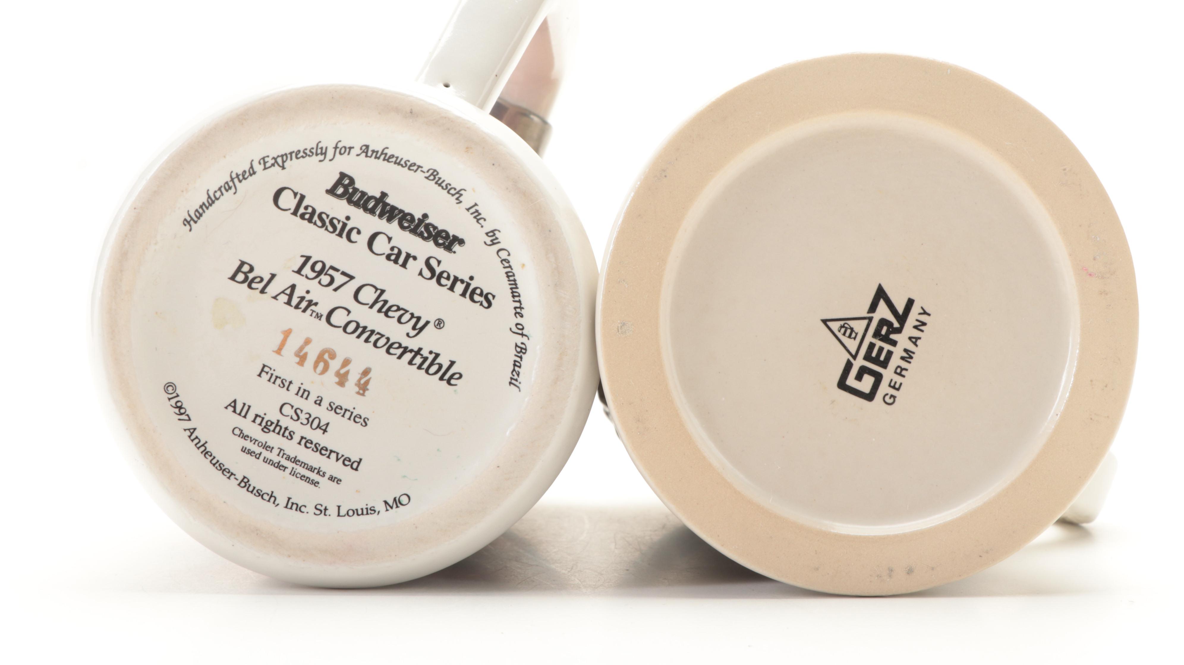 Budweiser Classic Car Series Beer Stein with Other German Stoneware Stein