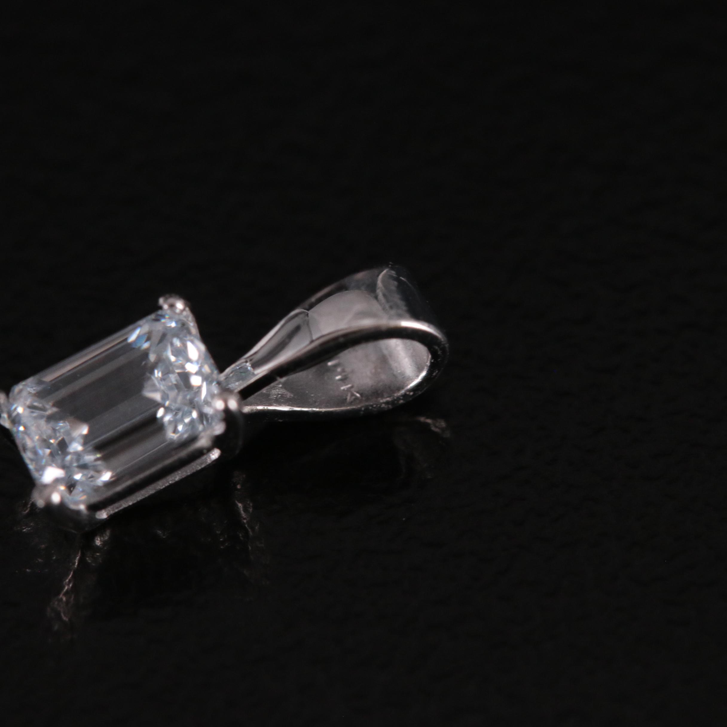 14K 0.48 CT Lab Grown Diamond Solitaire Pendant