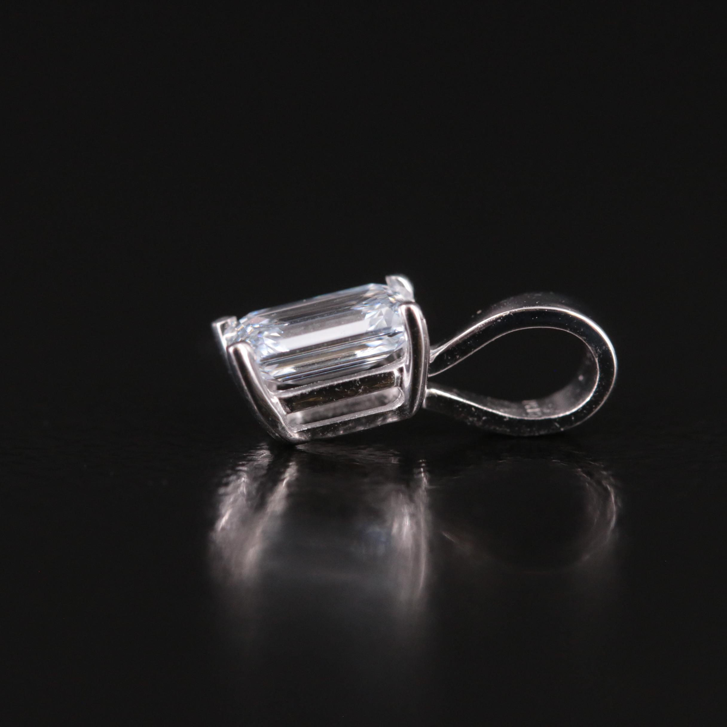 14K 0.47 CT Lab Grown Diamond Solitaire Pendant