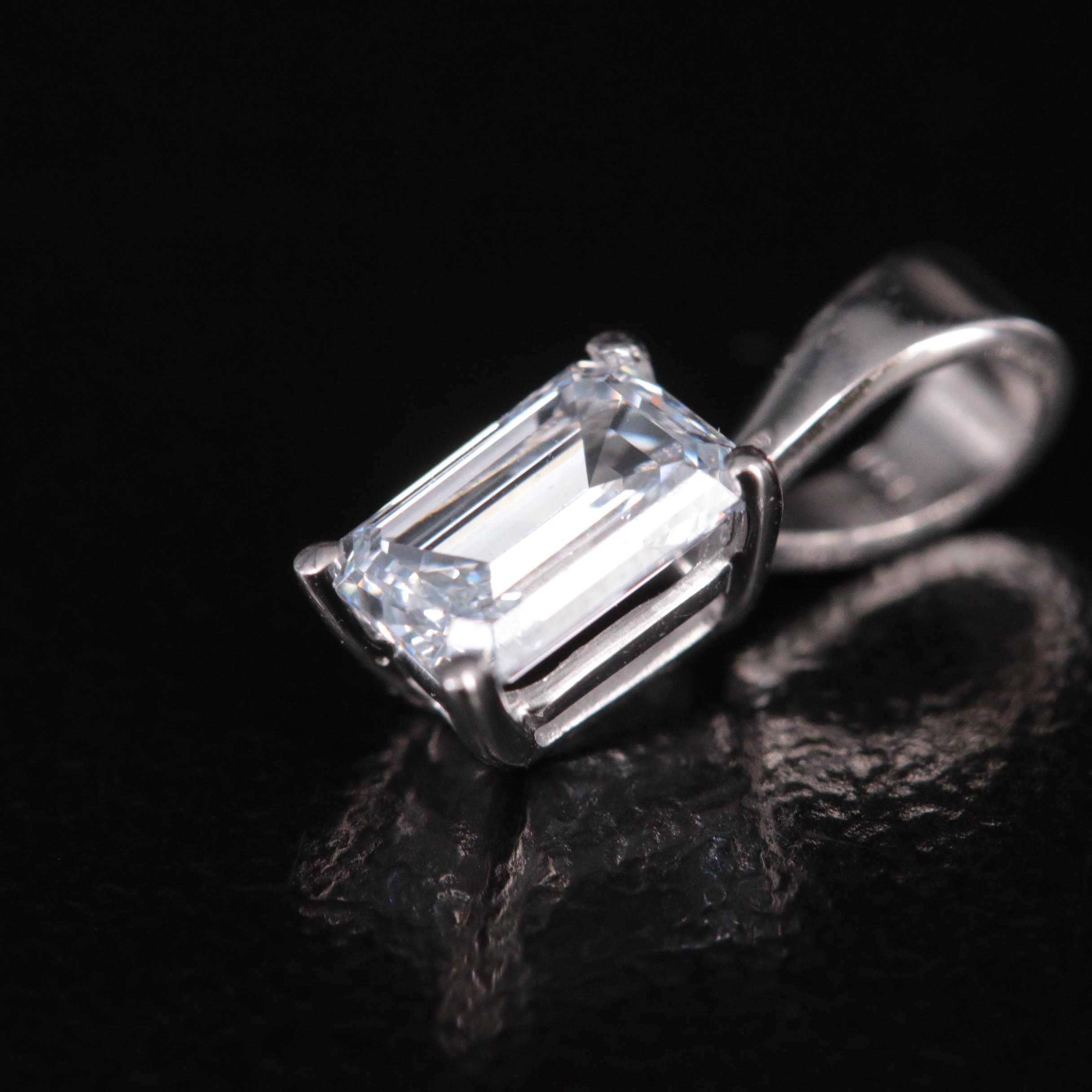 14K 0.47 CT Lab Grown Diamond Solitaire Pendant