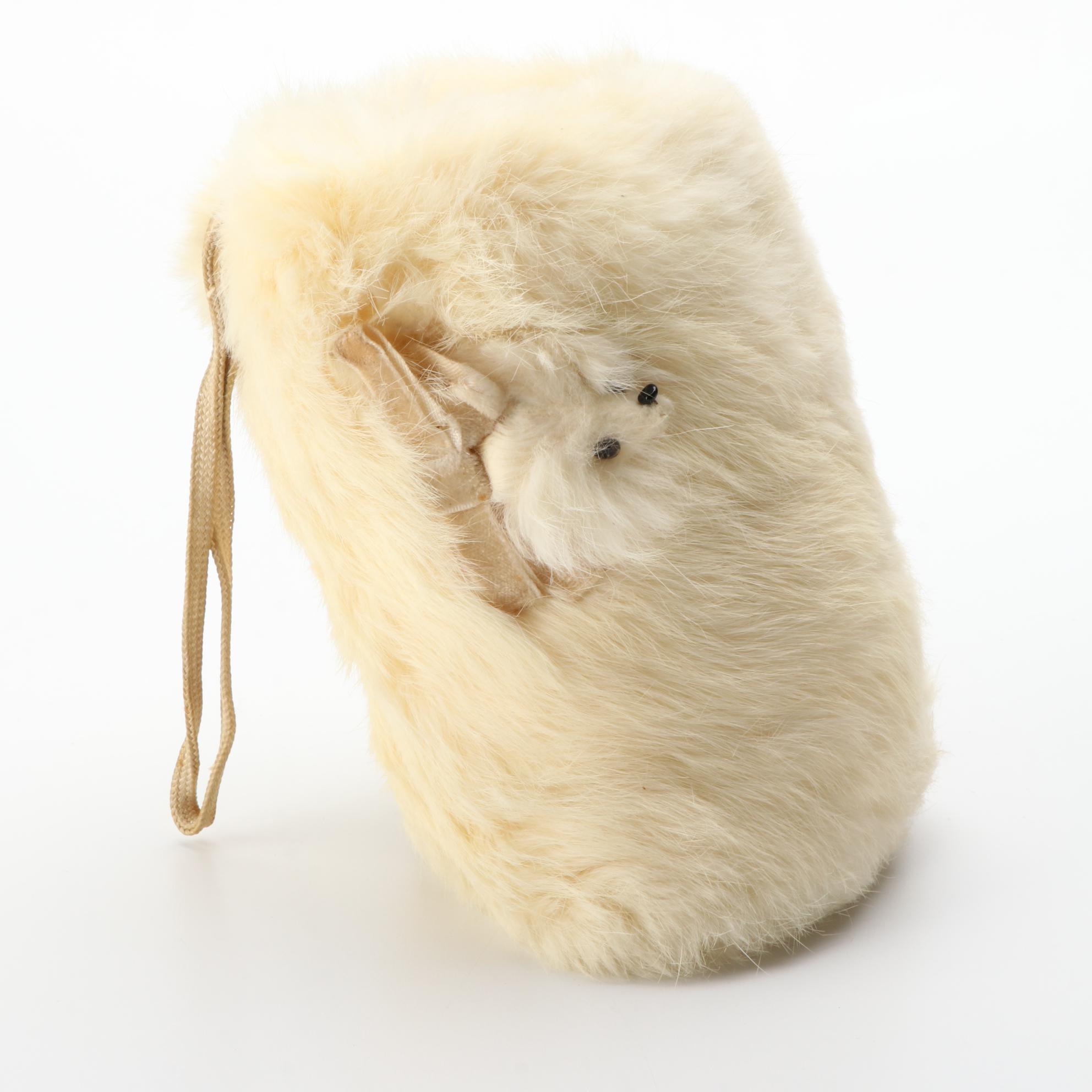 Rabbit Fur Hand Muffs with Baar & Beards Beaded Rabbit Fur Collar