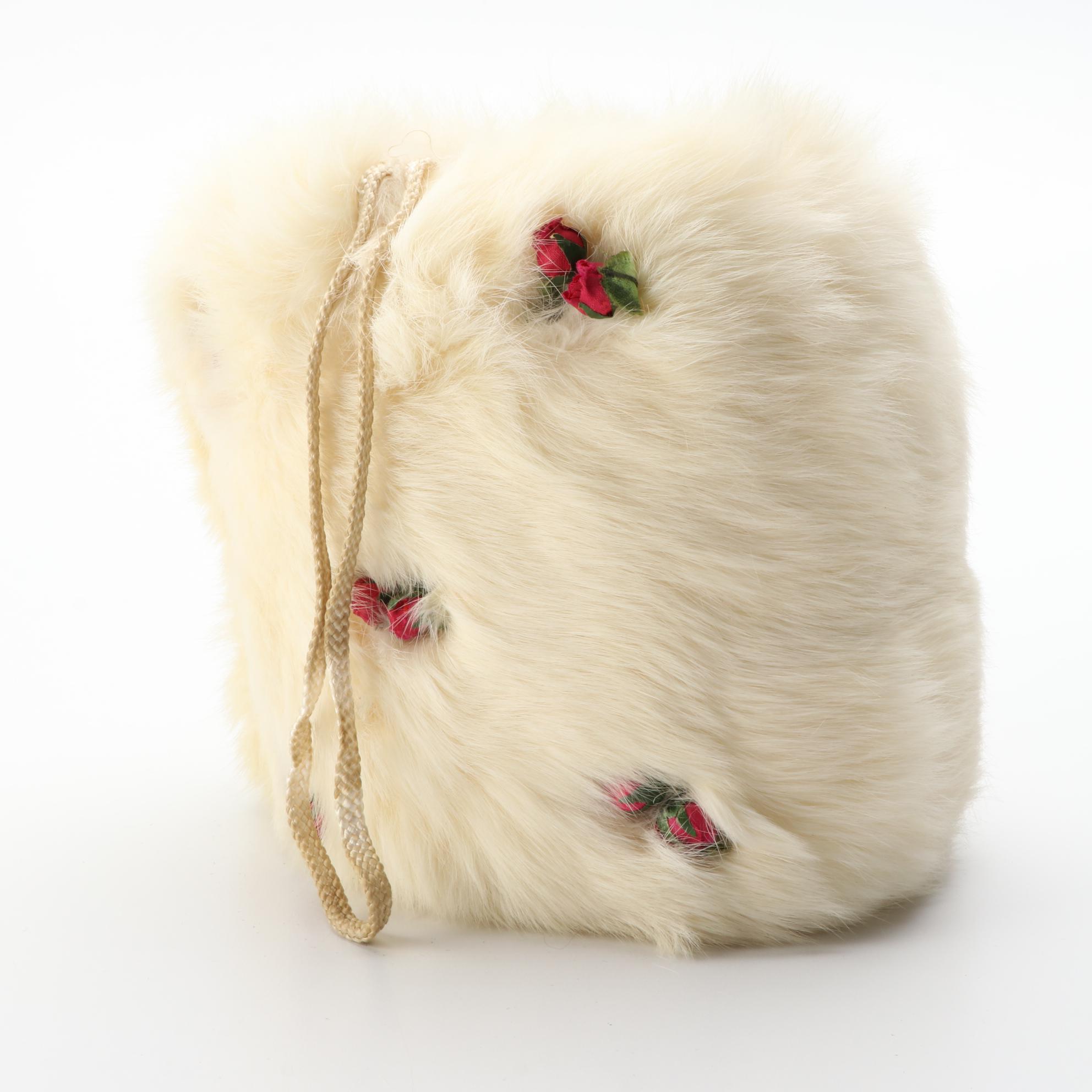 Rabbit Fur Hand Muffs with Baar & Beards Beaded Rabbit Fur Collar