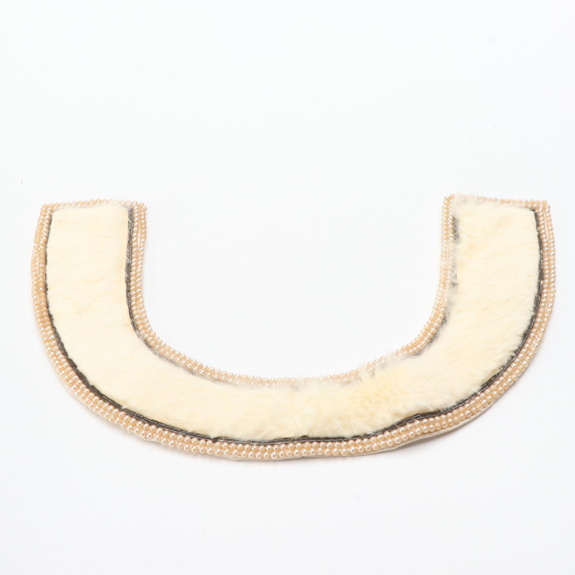 Rabbit Fur Hand Muffs with Baar & Beards Beaded Rabbit Fur Collar