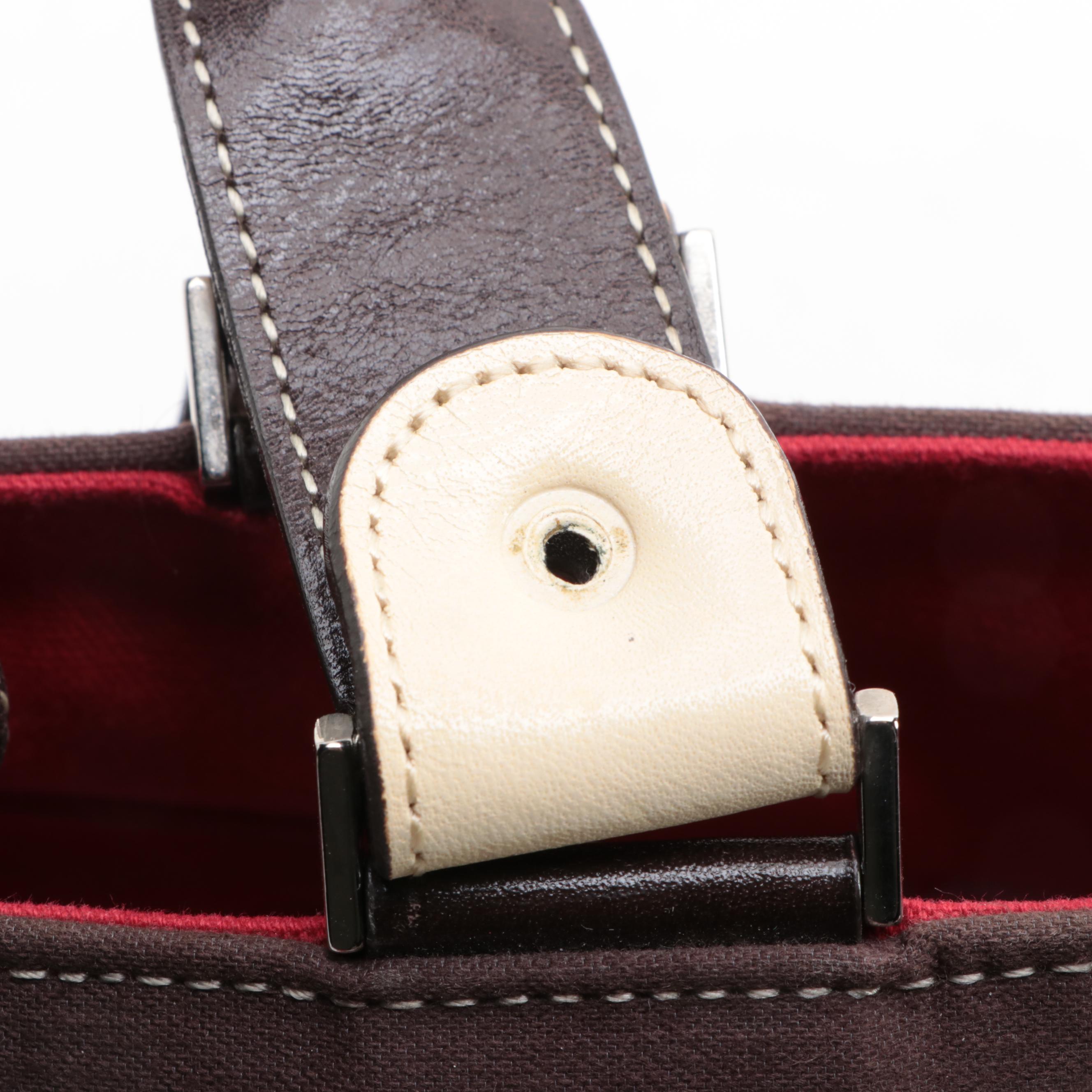 Kate Spade Tote Bag in Striped Canvas, Crossbody Bag, and Small Pouch in Leather