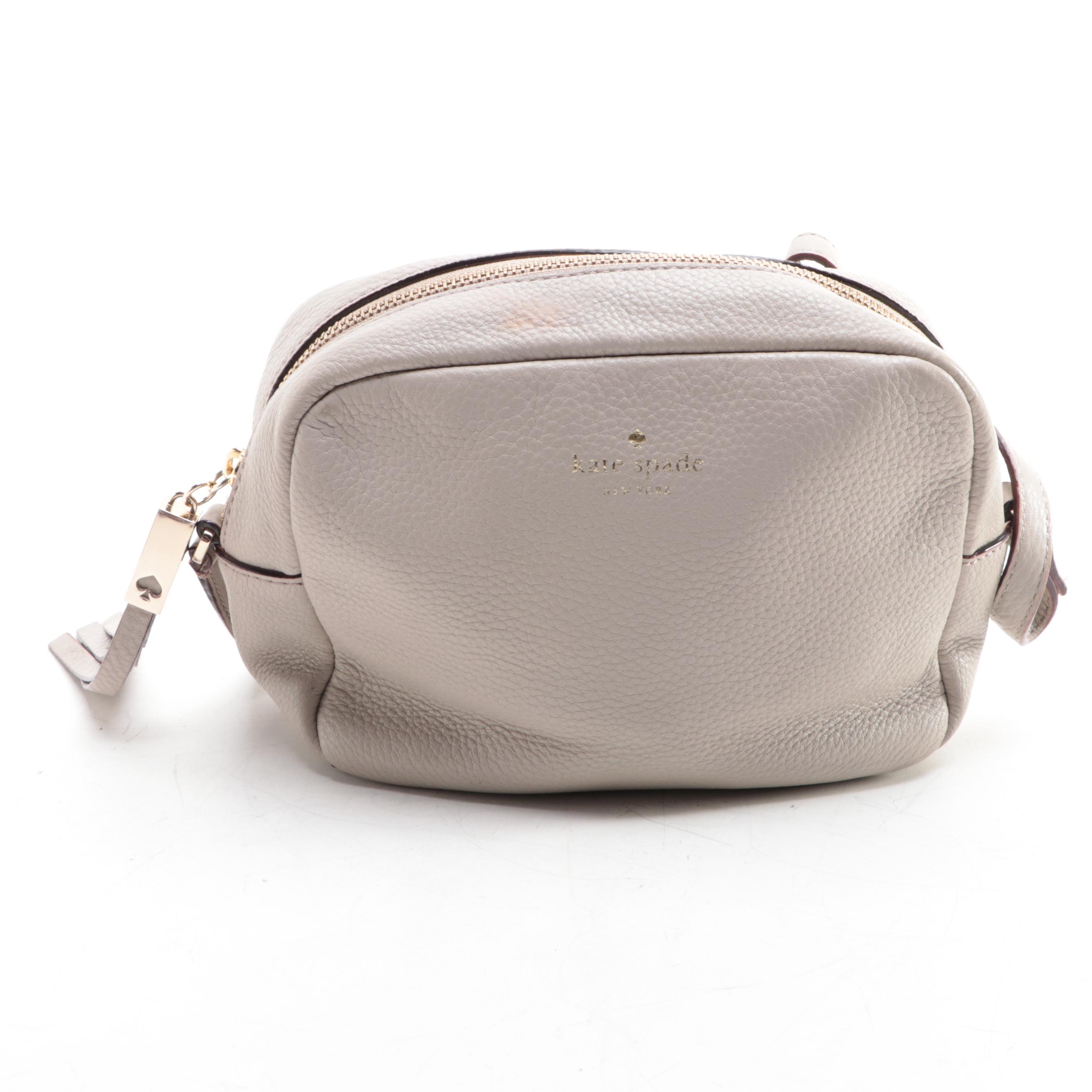 Kate Spade Tote Bag in Striped Canvas, Crossbody Bag, and Small Pouch in Leather