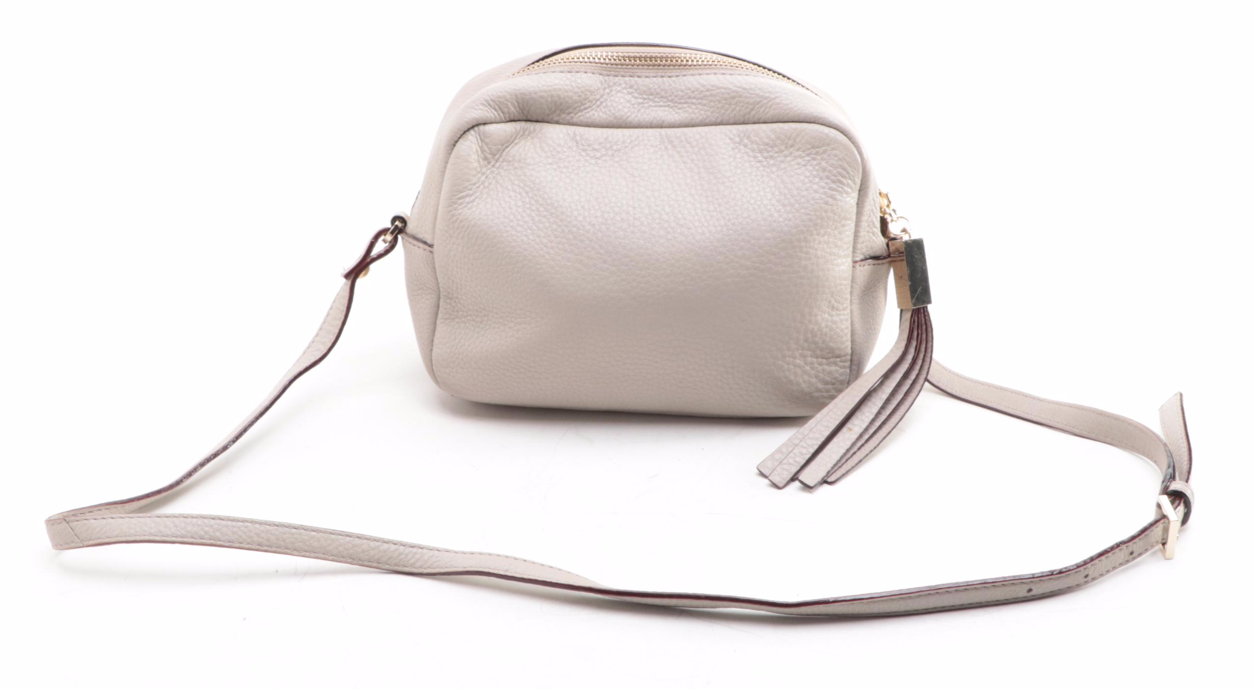 Kate Spade Tote Bag in Striped Canvas, Crossbody Bag, and Small Pouch in Leather