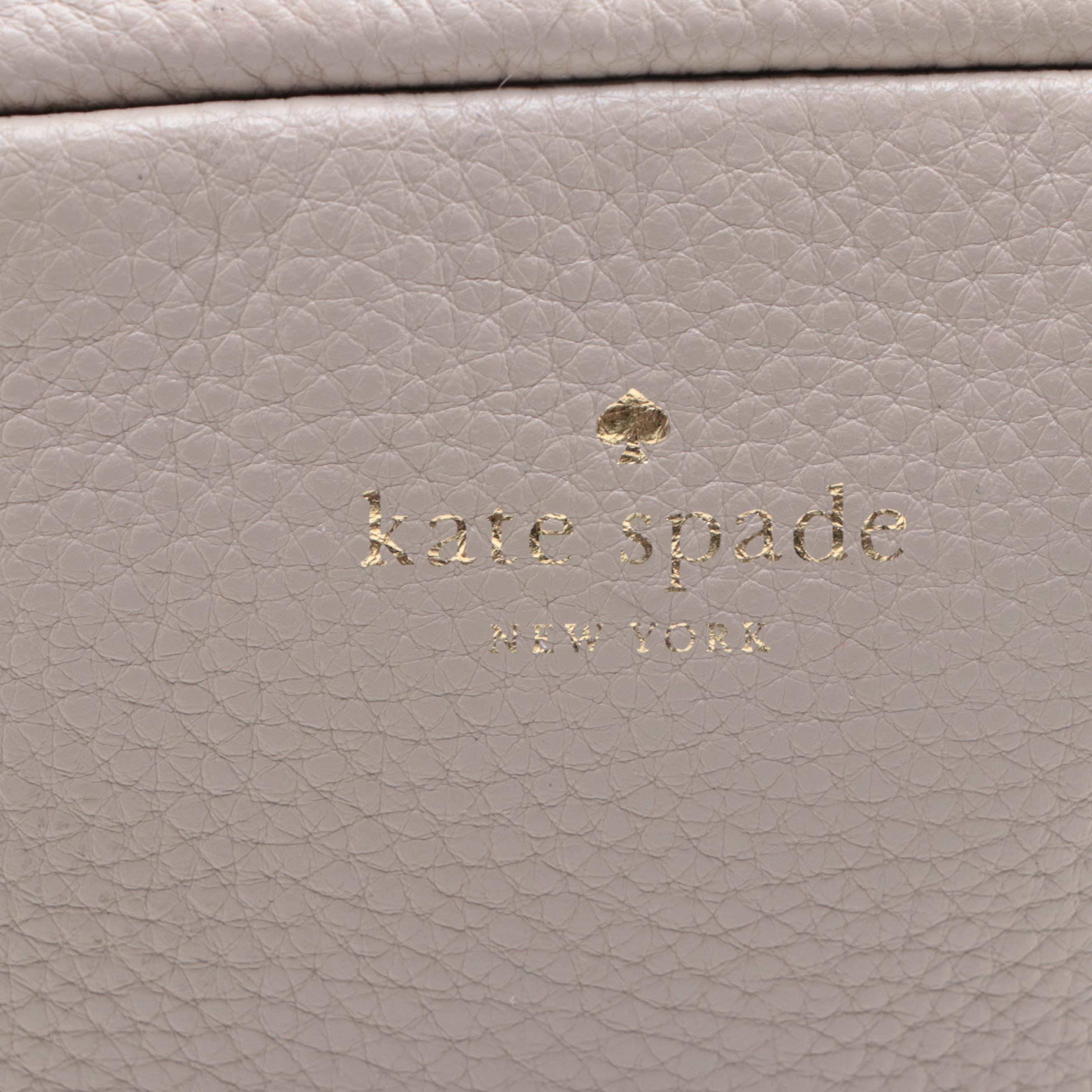 Kate Spade Tote Bag in Striped Canvas, Crossbody Bag, and Small Pouch in Leather