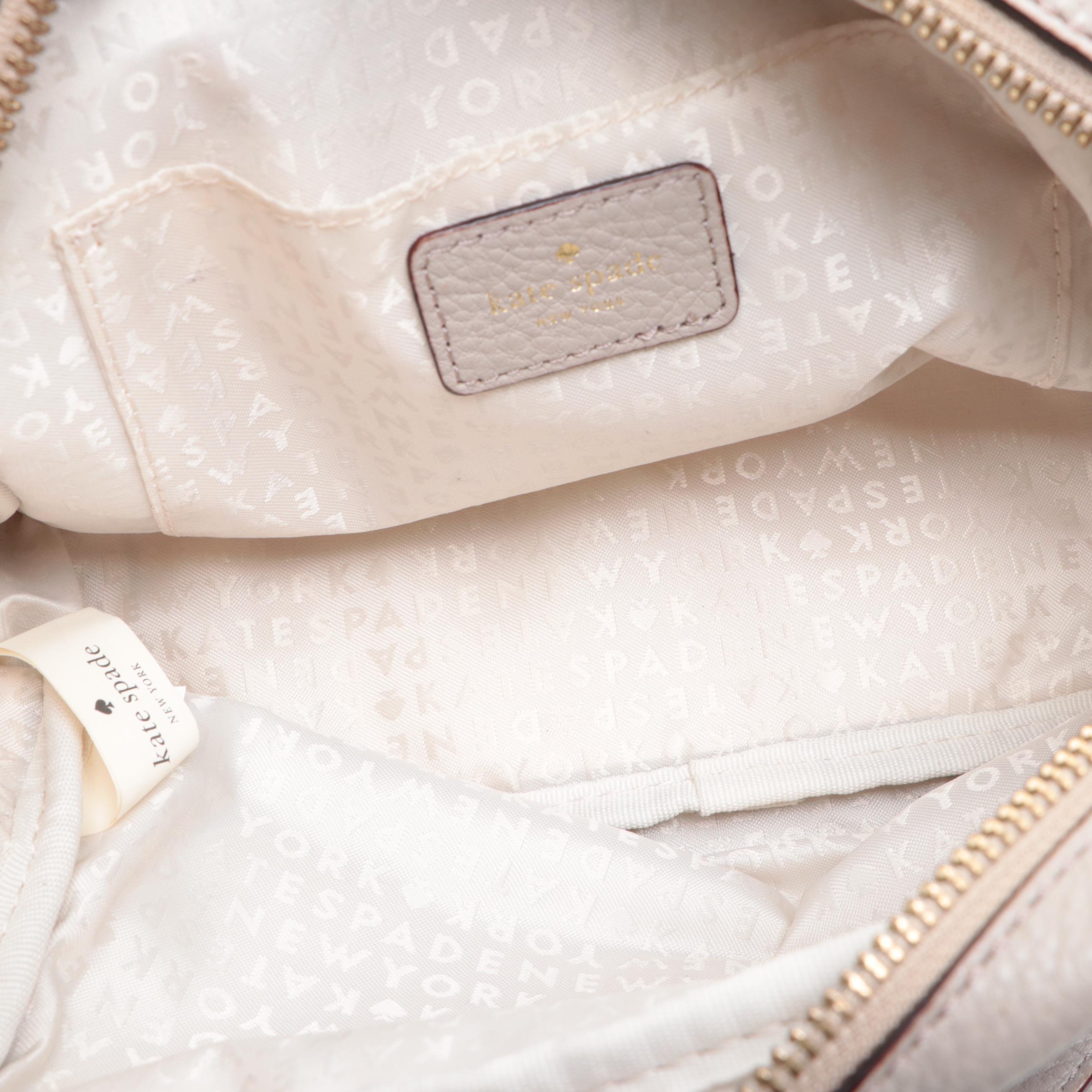 Kate Spade Tote Bag in Striped Canvas, Crossbody Bag, and Small Pouch in Leather