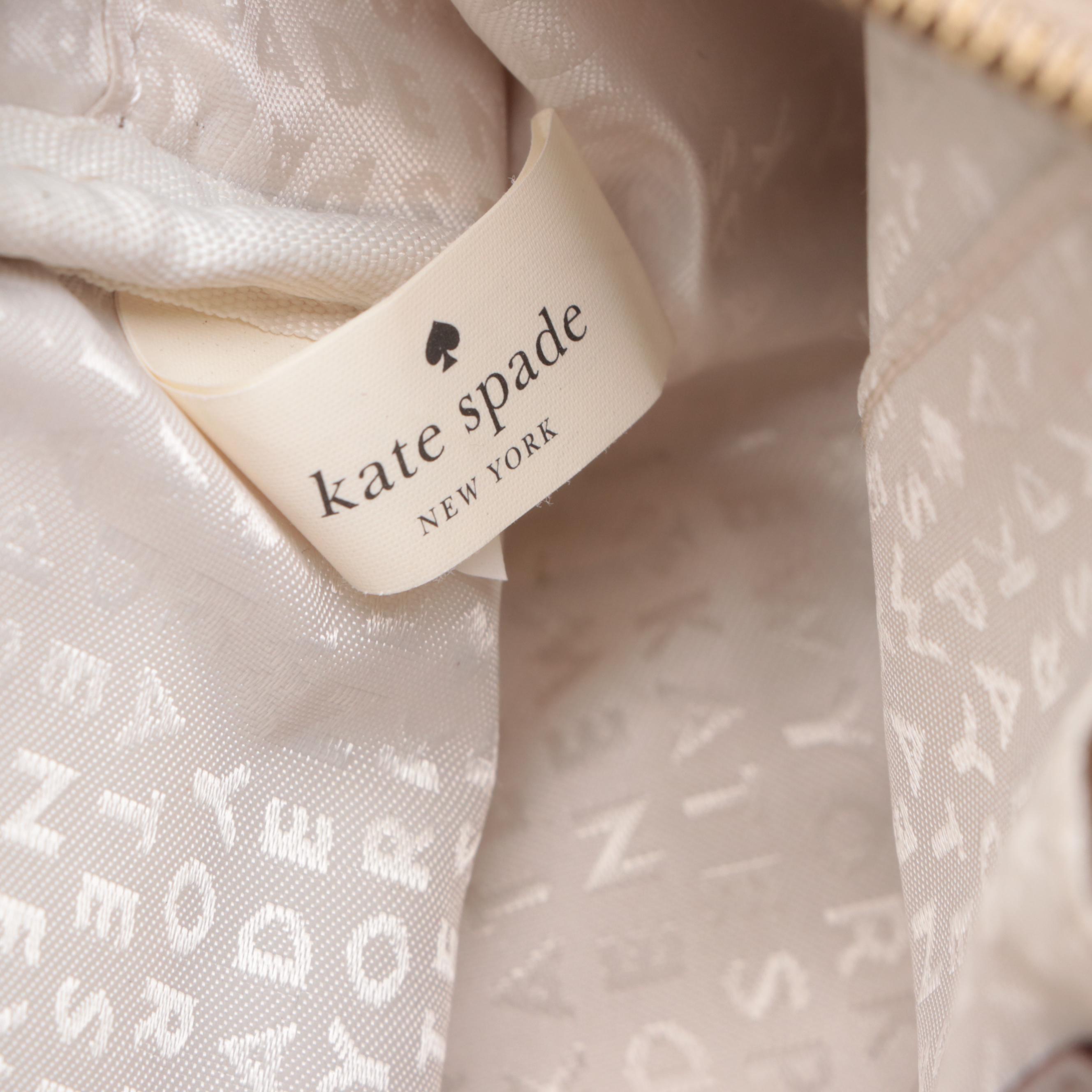 Kate Spade Tote Bag in Striped Canvas, Crossbody Bag, and Small Pouch in Leather